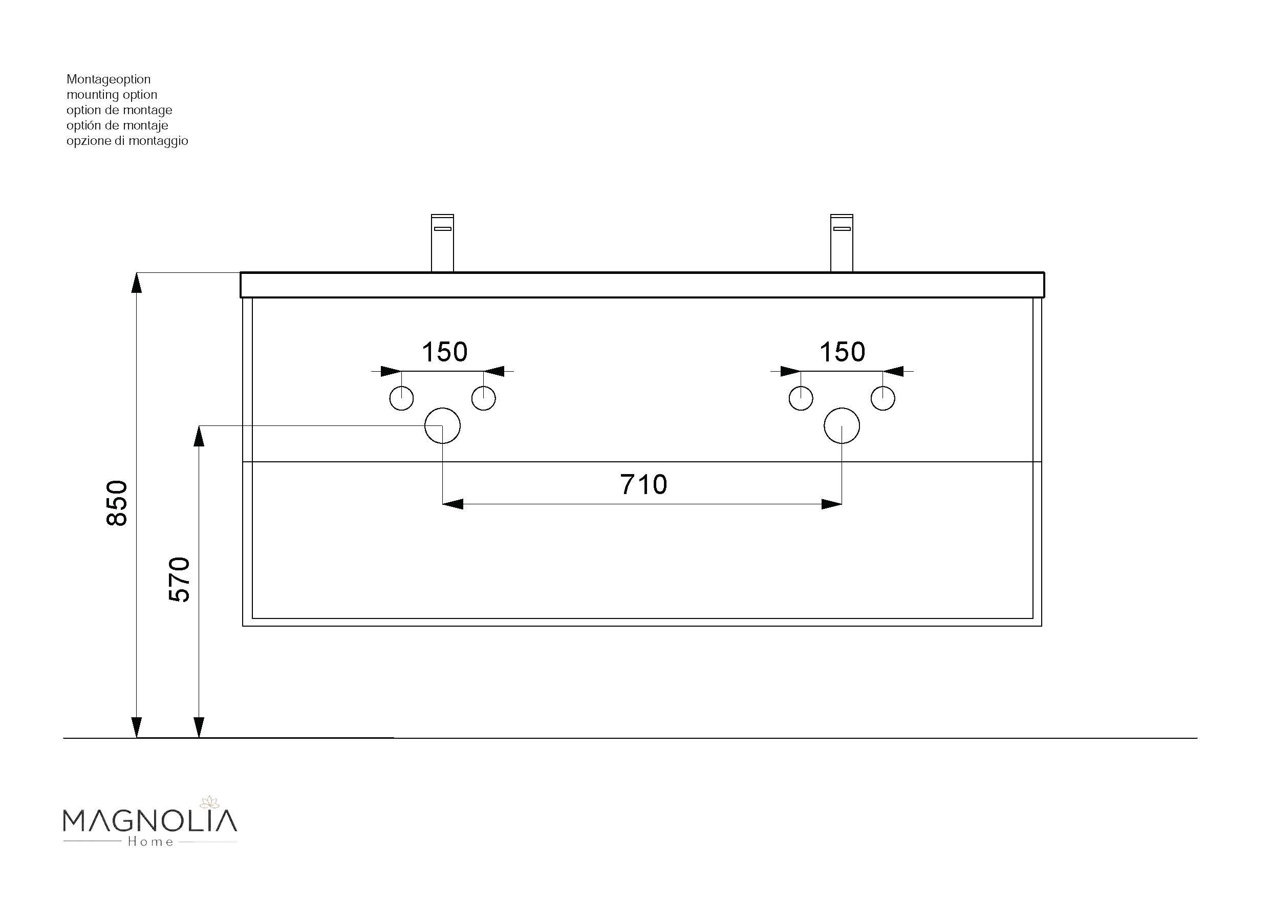 Badmöbelset Persepolis XL 4-teilig Spiegelschrank 2x Hochschrank eiche gold