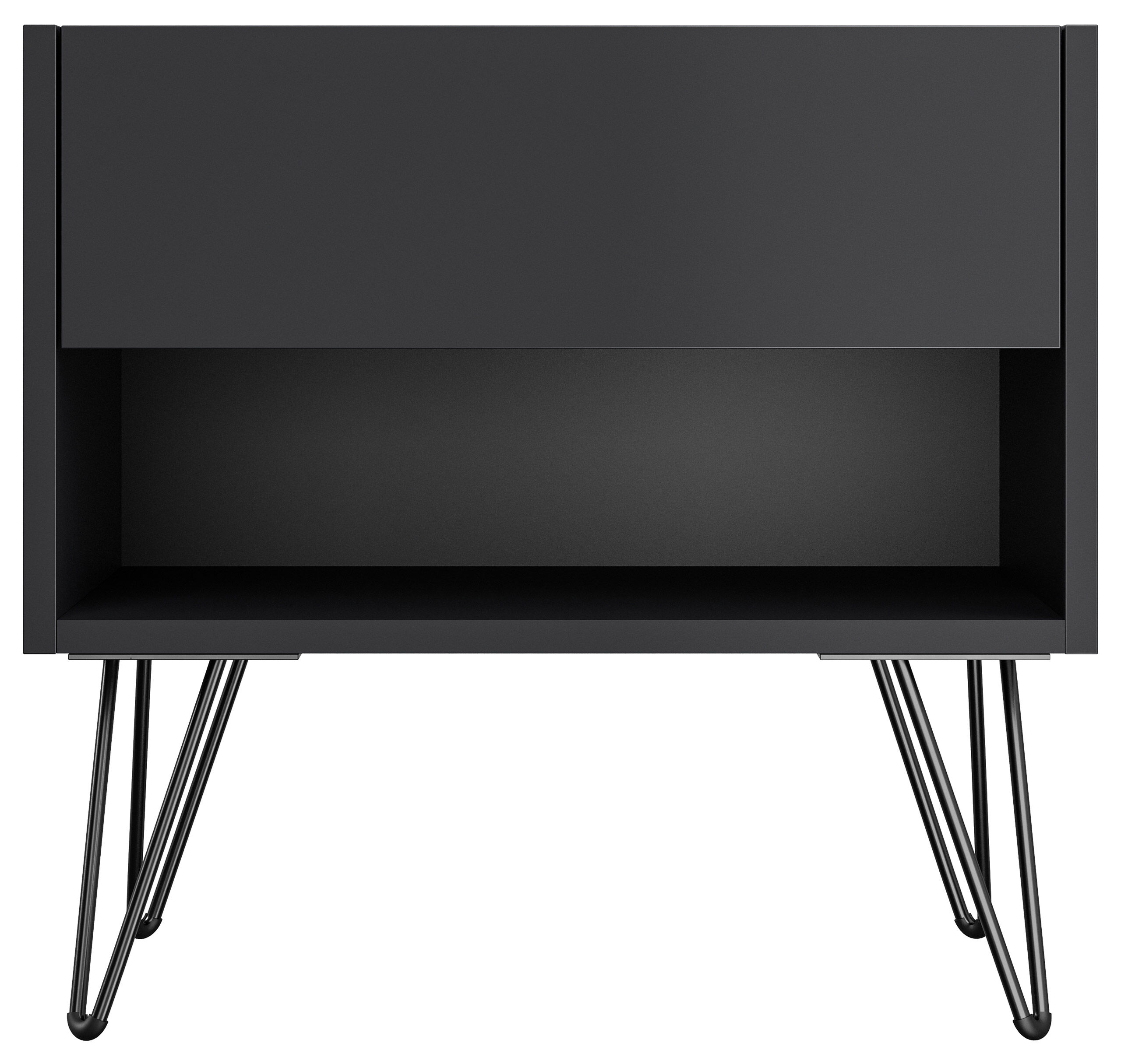 2er Set Nachttisch Dion 50cm SoftClose stehend Weiß Hgl