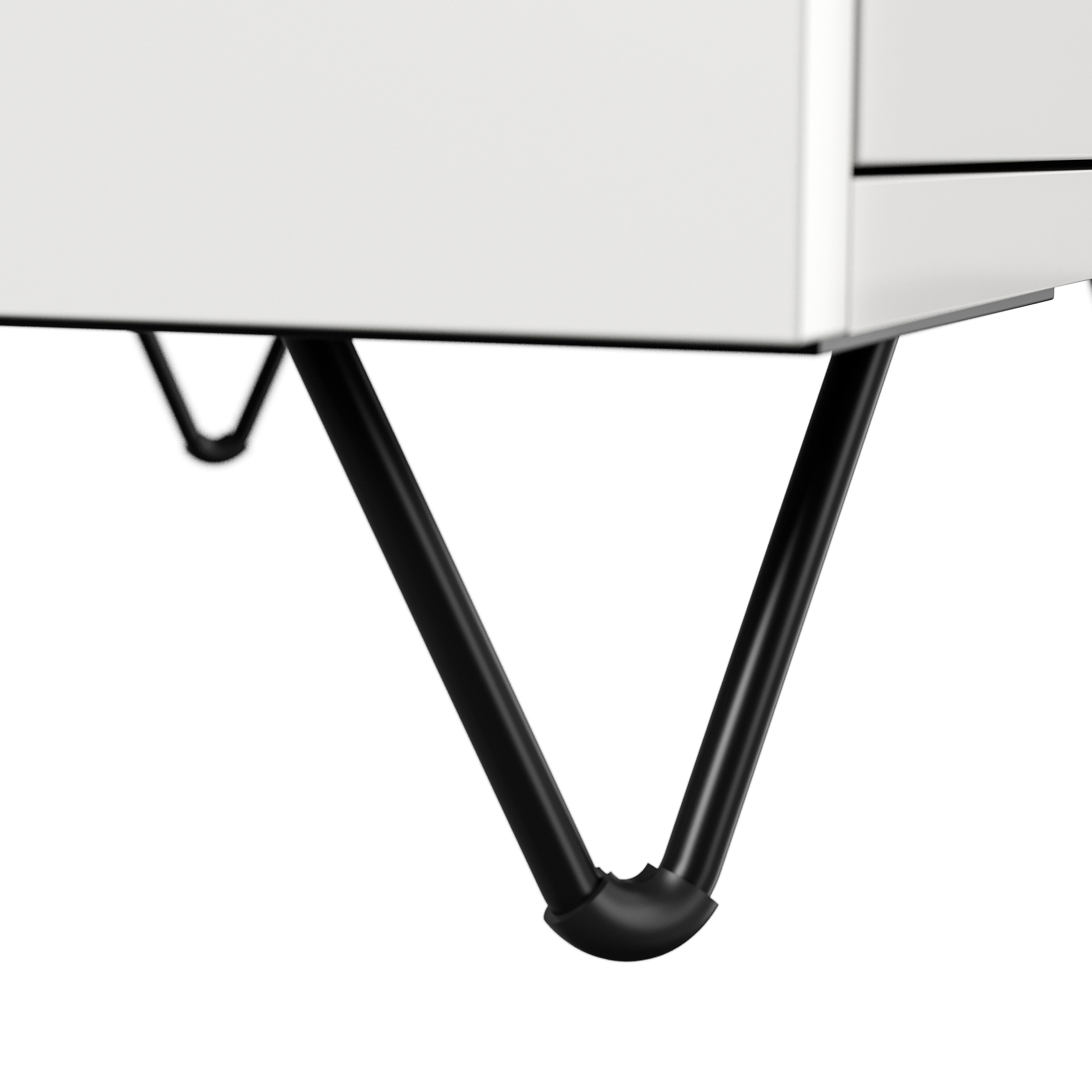 Nachttisch Yako 50cm 2 SoftClose stehend Weiß & Eiche Front