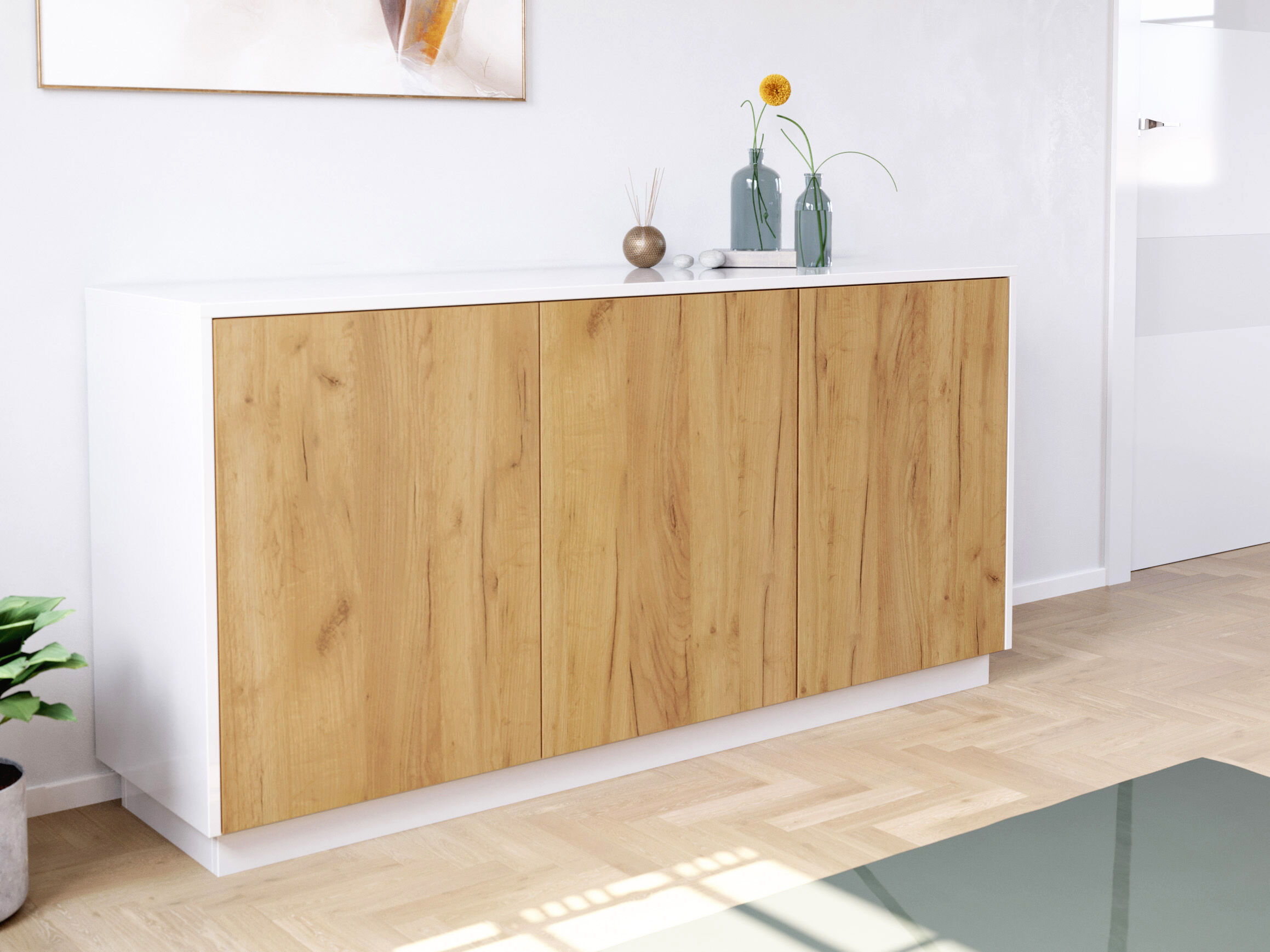 Design Sideboard Kommode Genesis B stehend 150cm 3 Türen Grafit