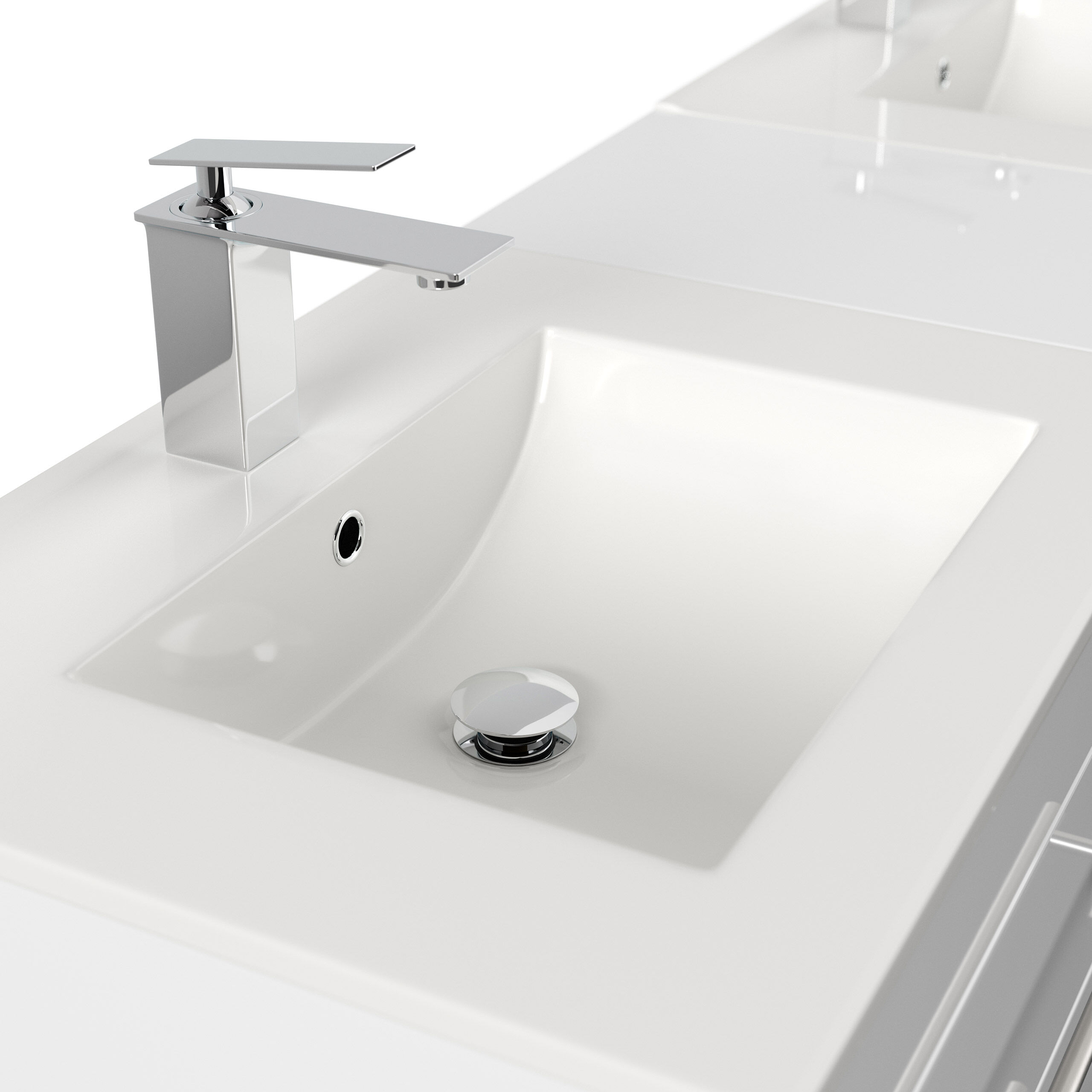 Stand Badmöbel Roma XL SoftClose weiss hochglanz