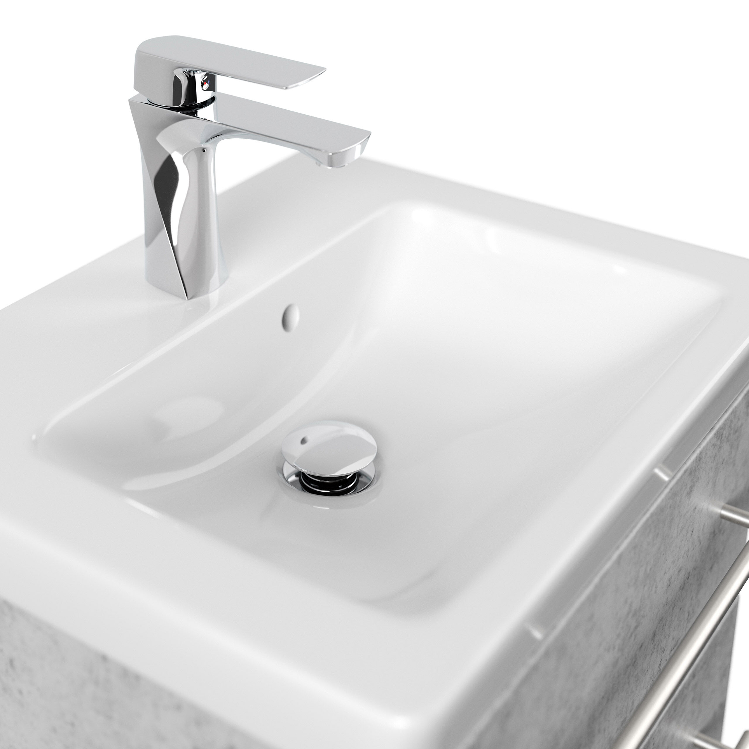 Badmöbel mit Villeroy & Boch Subway 2.0 Waschbecken 50 cm SoftClose beton