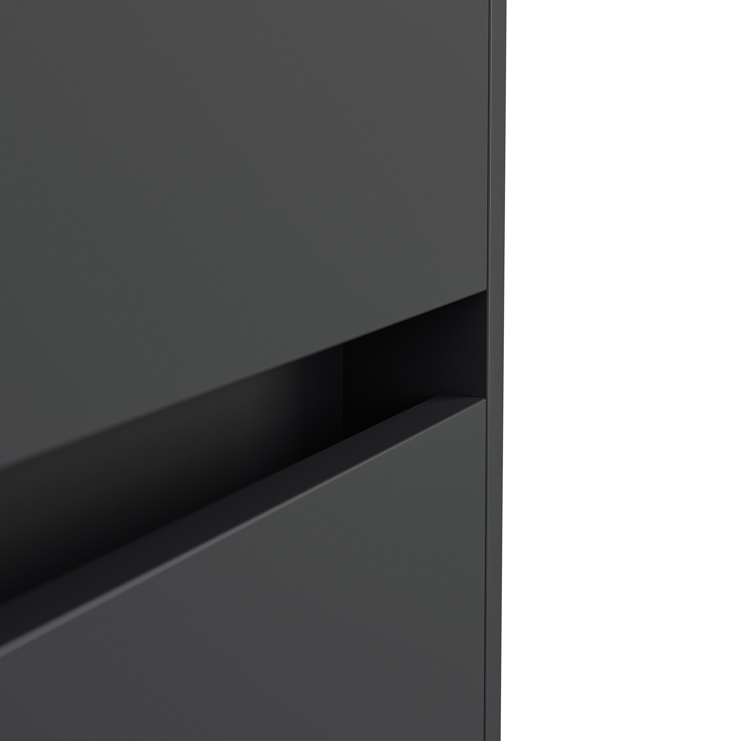 Nachttisch Yako 60cm 2 SoftClose stehend Weiß & Eiche Top