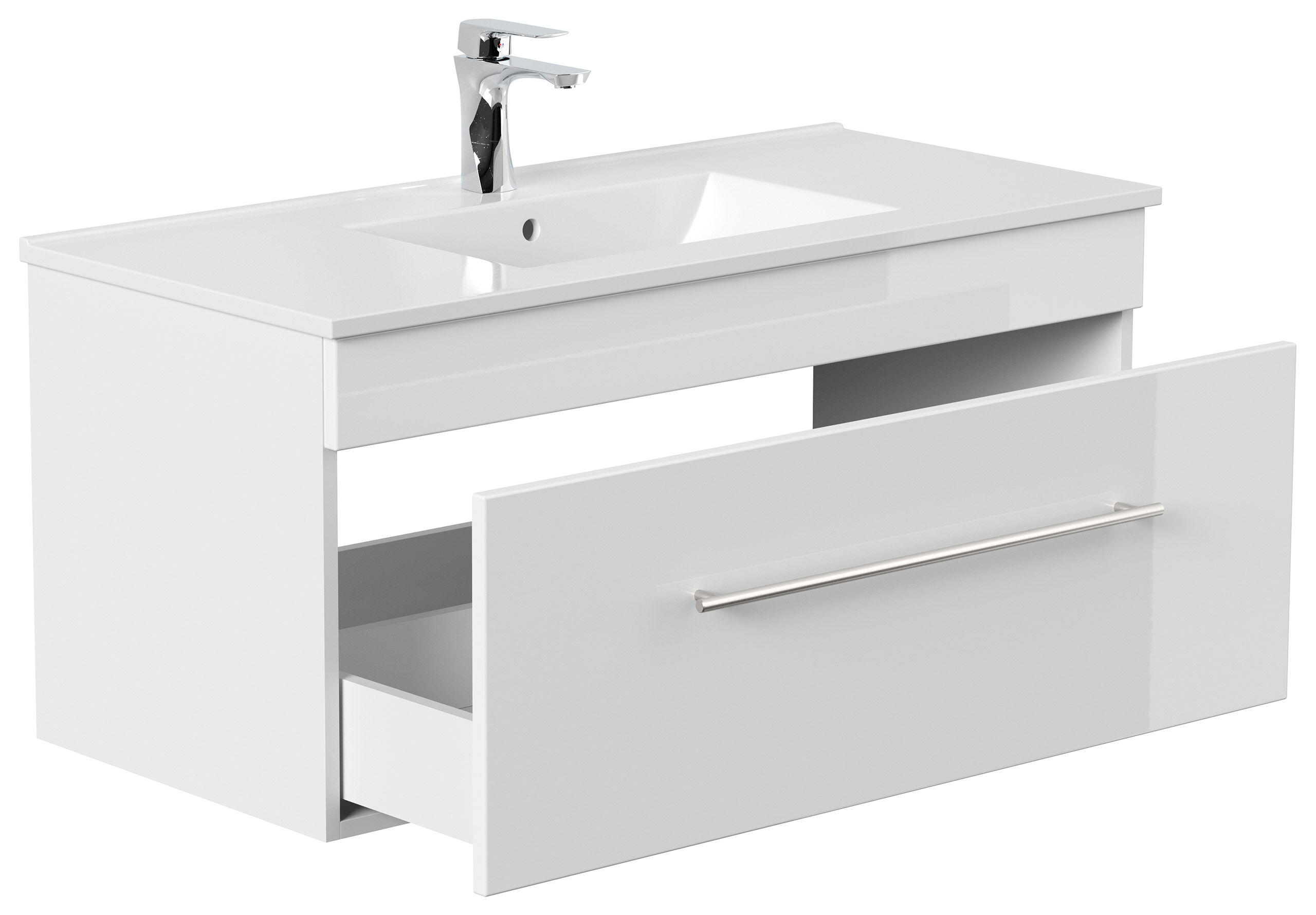 Badmöbel-Set SANTINI 100 (2-teilig) Front weiß hochglanz