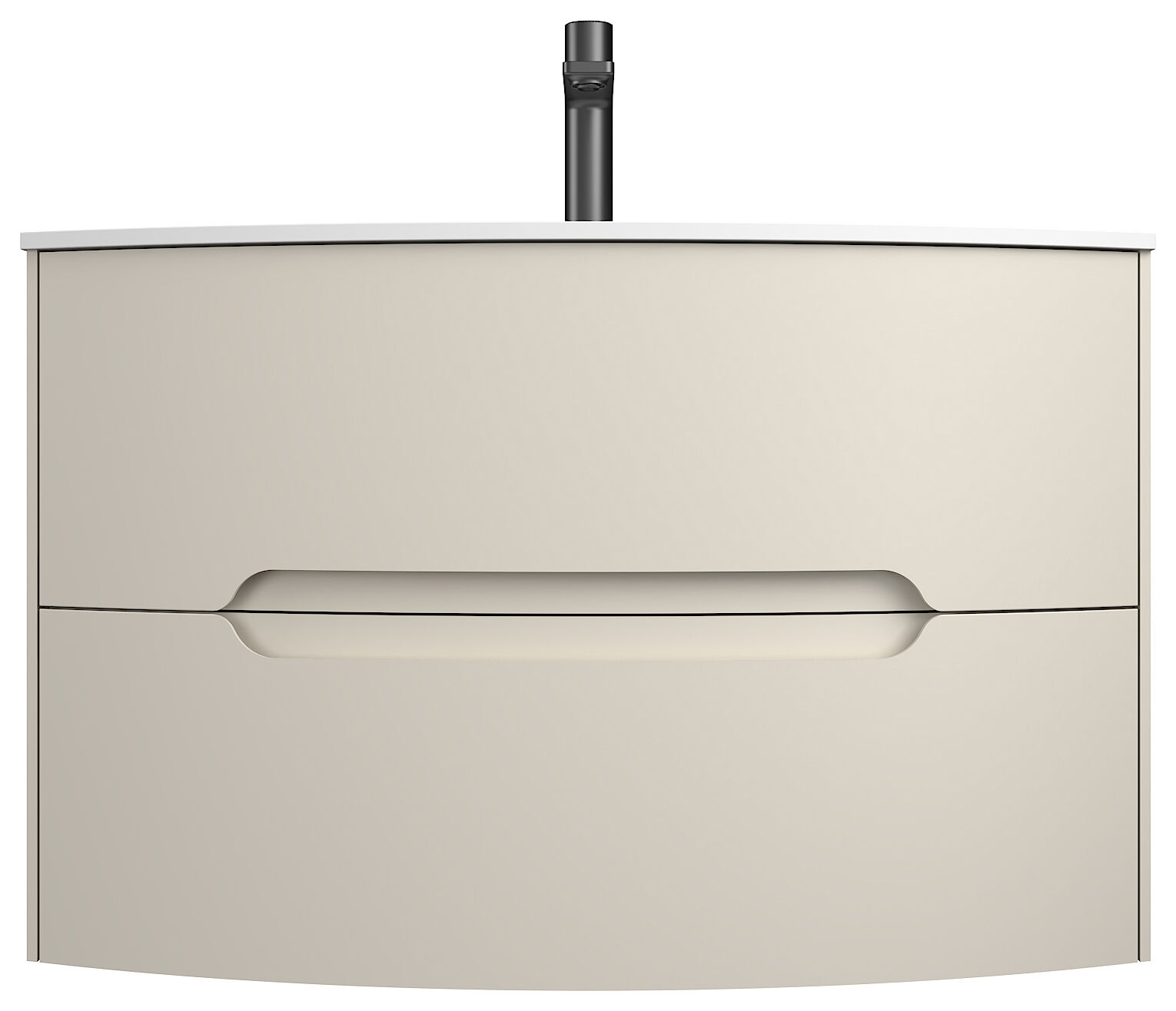 Badmöbel Riva & Waschtisch 80 cm SoftClose montiert kaschmir matt