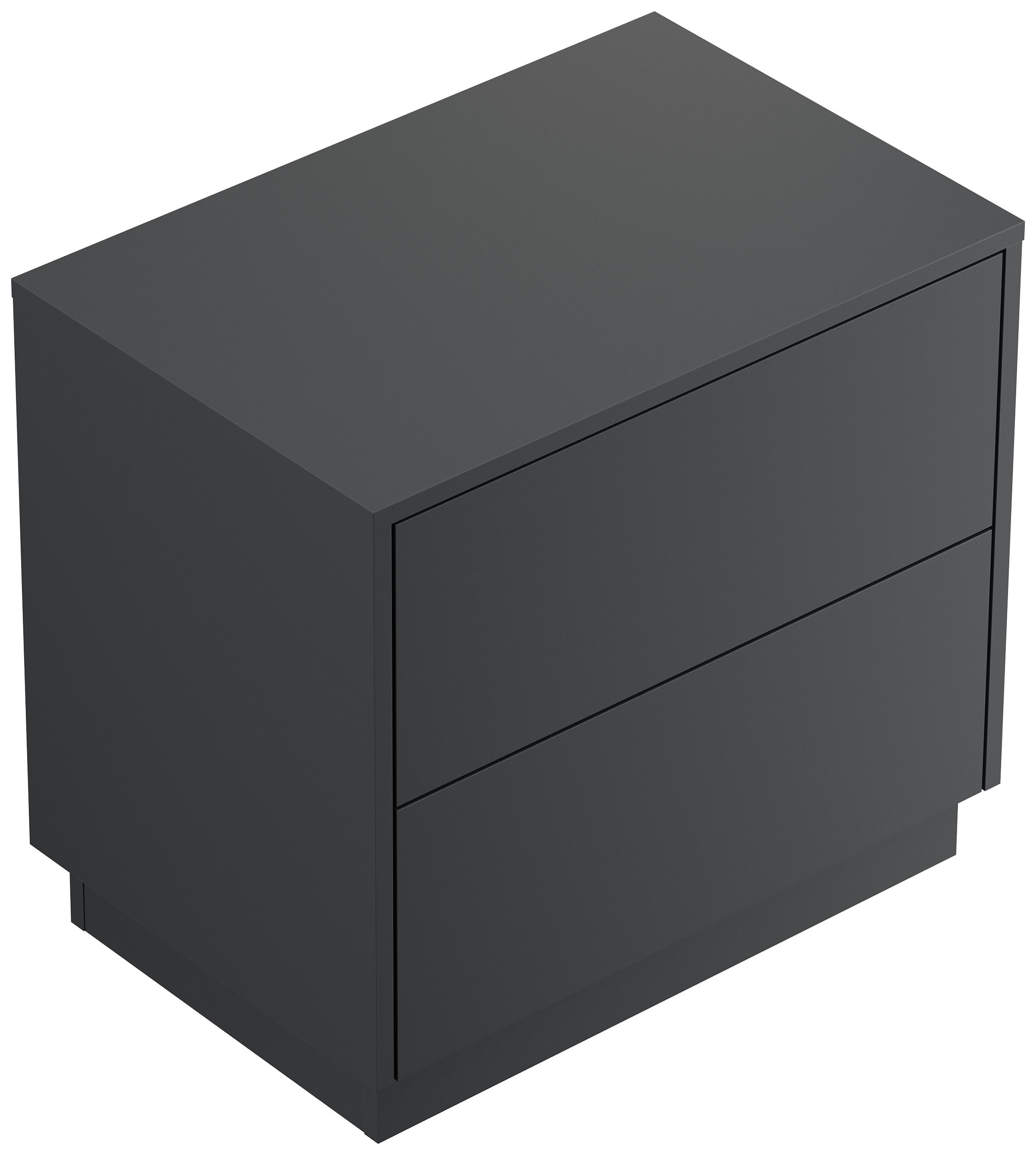 Design Nachttisch Concepto L 60cm stehend, 2 Pushauszüge Weiß Hgl Eiche