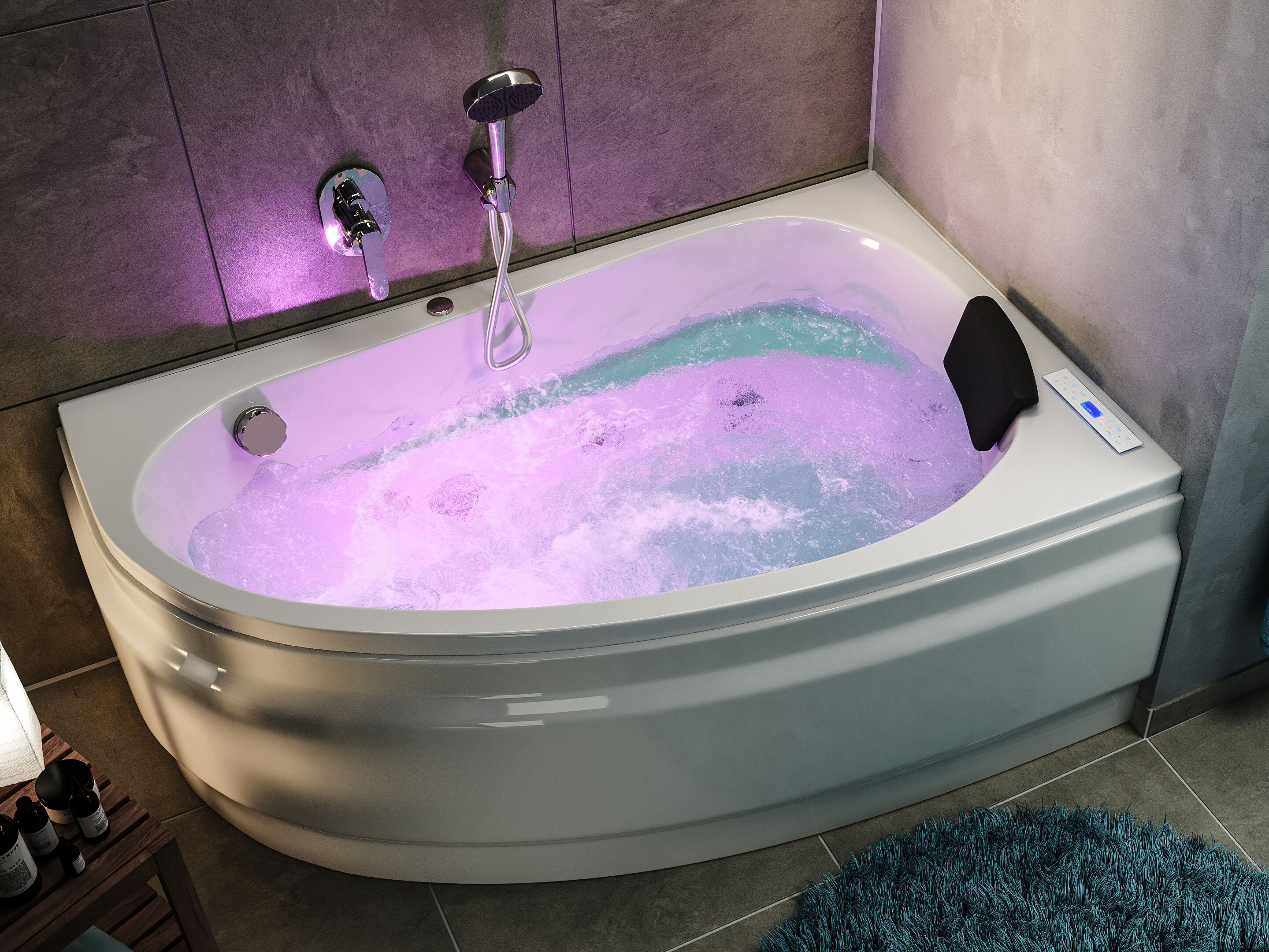 Whirlpool Stardust 150x95 rechts Made in Germany 22 Düsen Befüllung Überlauf