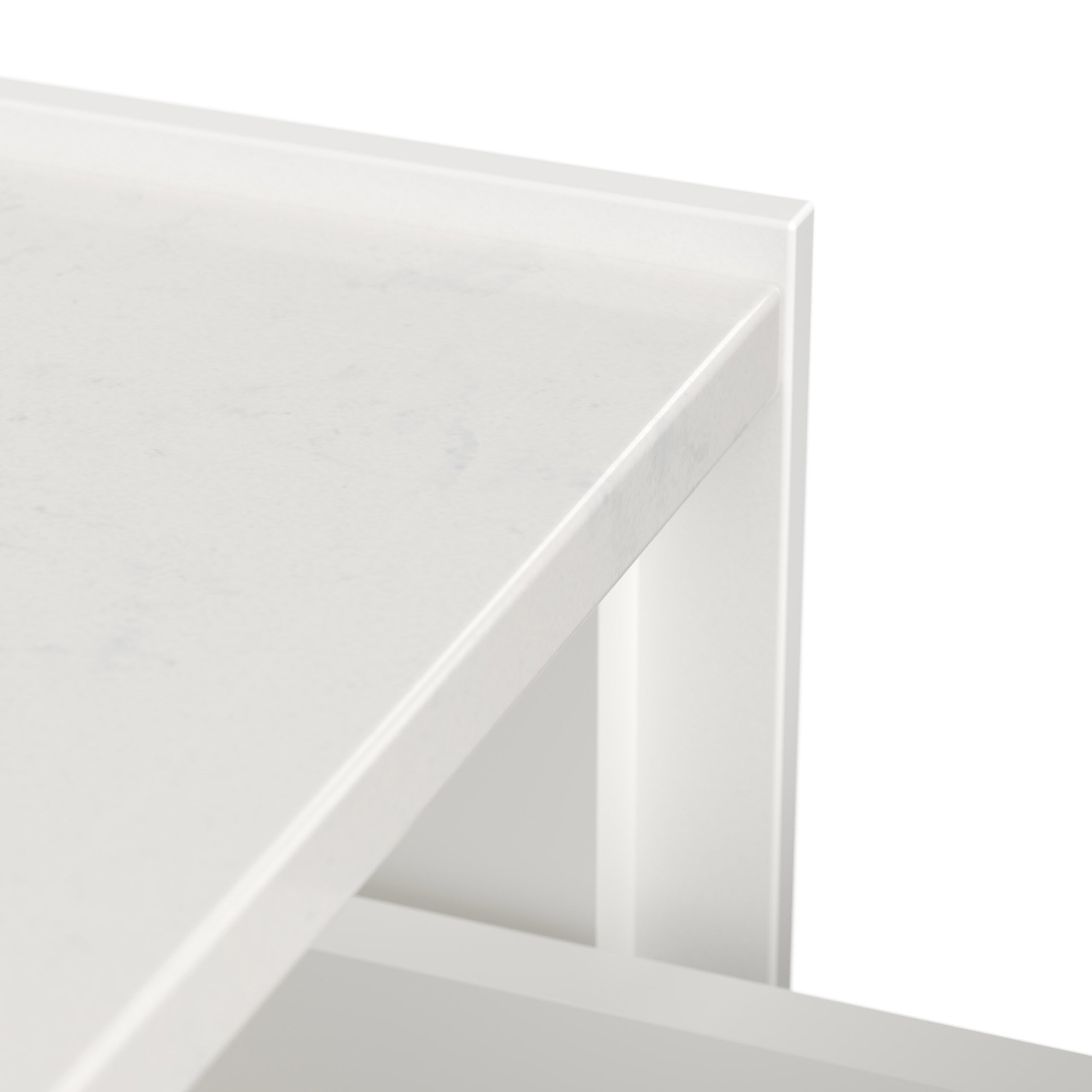 Nachttisch Kommode Concepto XL 70cm, Quarztop, 2 Pushauszüge lackiert Weiß Hgl