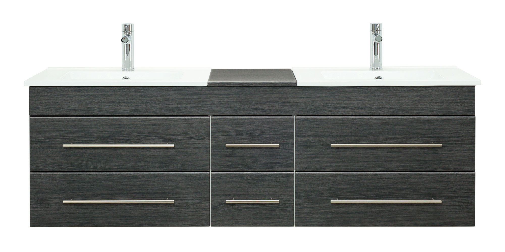 Badmöbel Milano XL 172cm Doppel- Waschtisch SoftClose weiss hochglanz