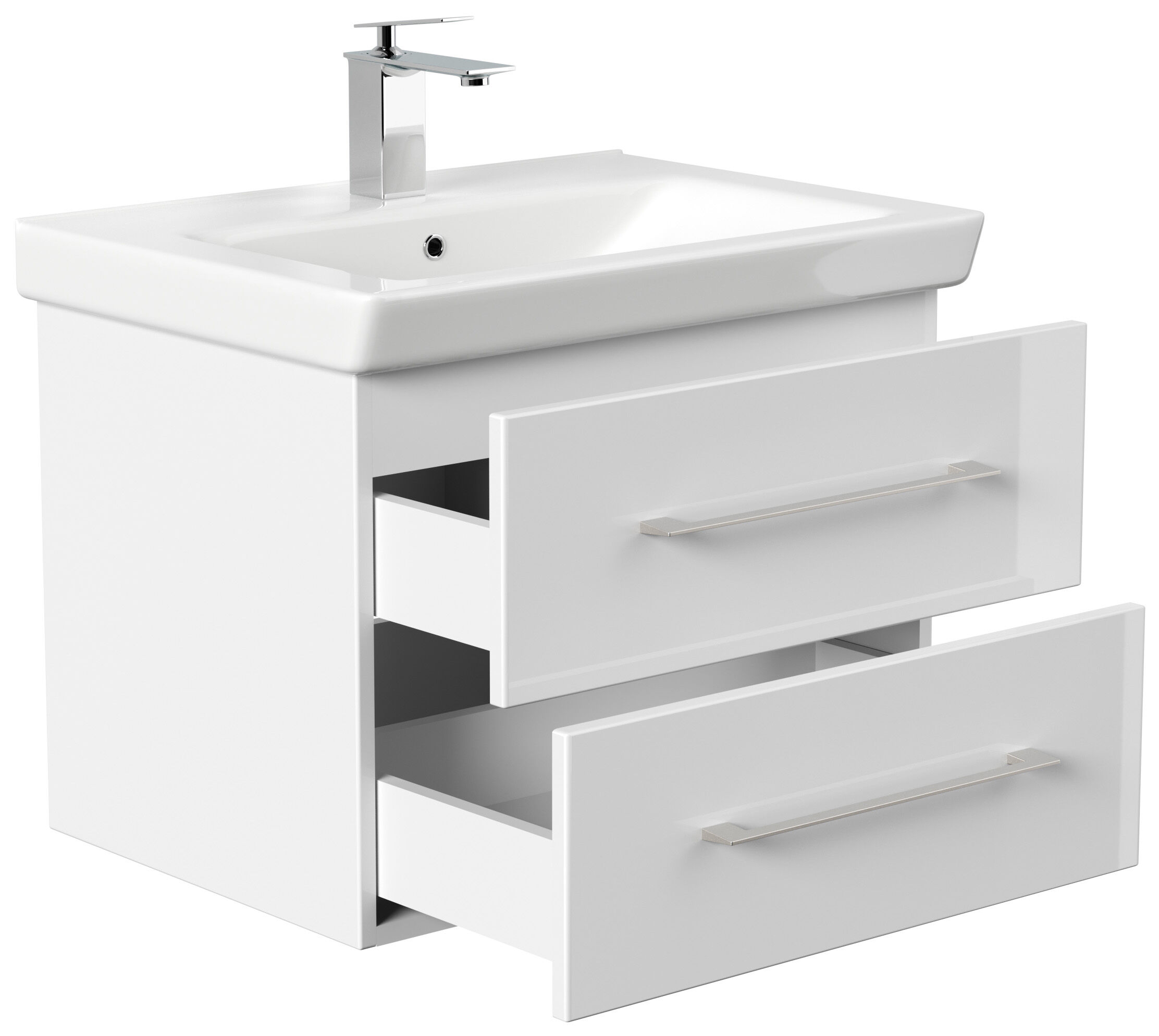 Badmöbel City  65cm mit V&B Subway 2.0 Waschbecken SoftClose eiche hell