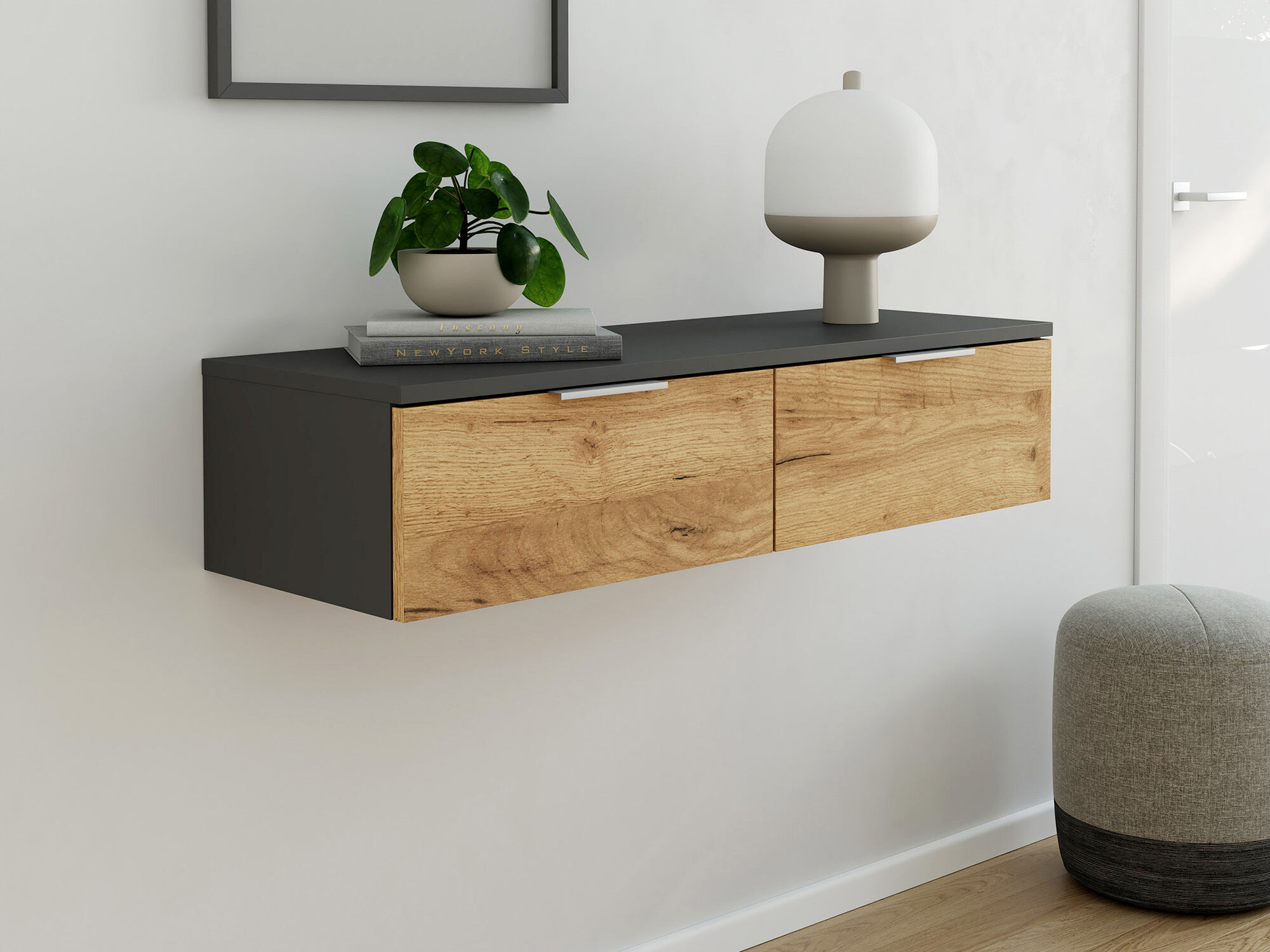 Hängekonsole Urban Slimline 2 Schubladen Softclose Redwood