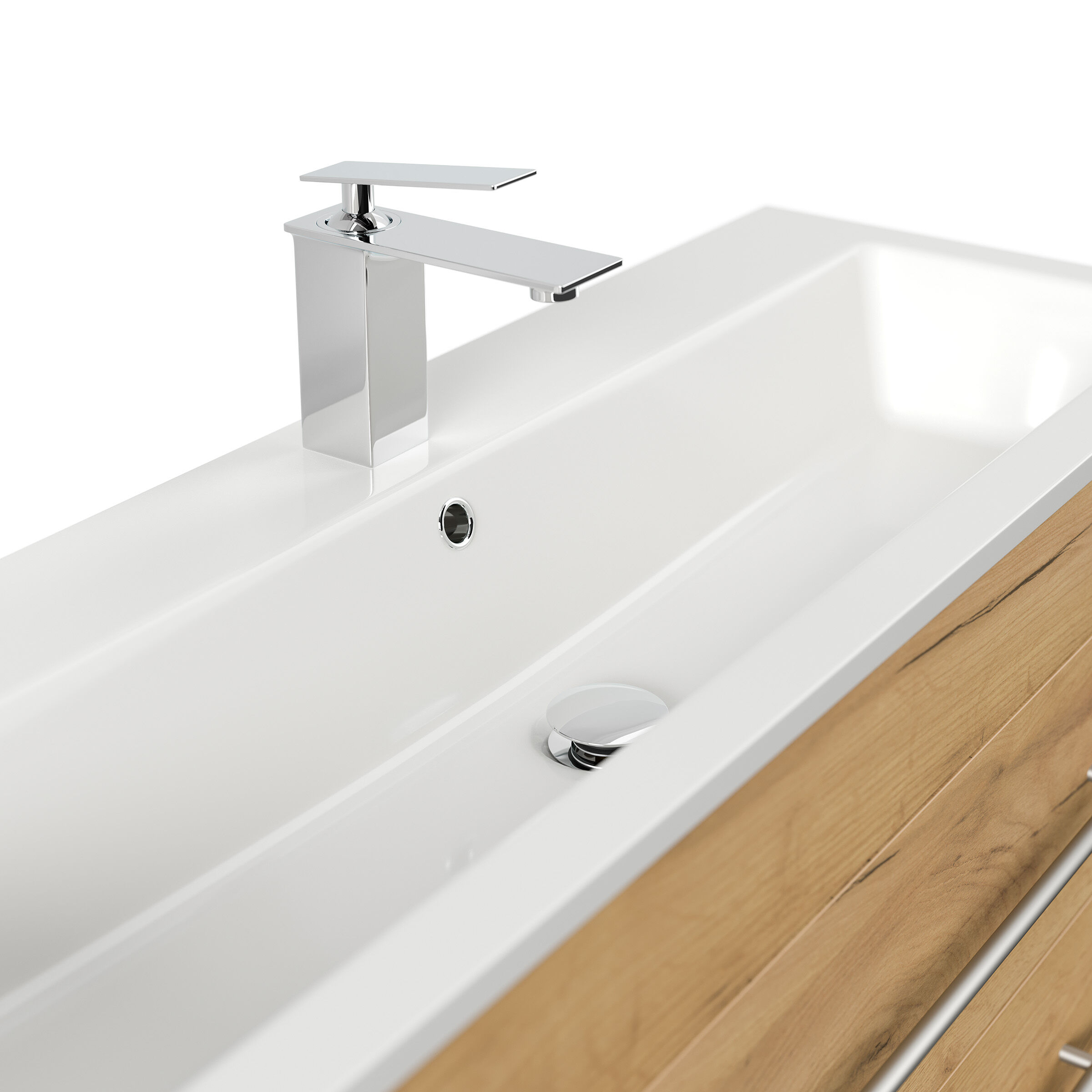 Badmöbel Mars 1000 2-teilig mit LED Spiegel SlimLine grafit