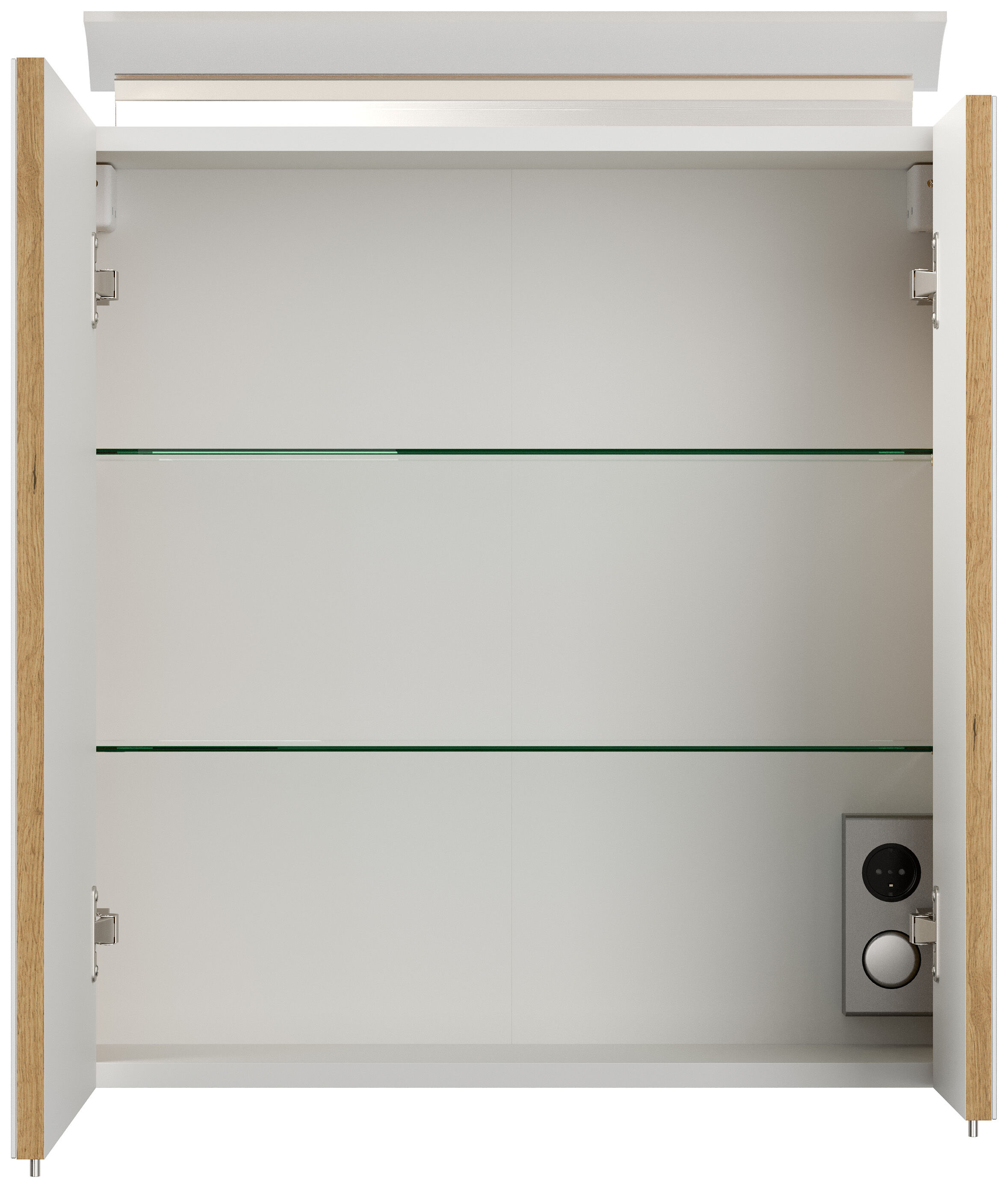 Badmöbelset Taifun 150cm 5tlg mit 2x Spiegelschrank & 2x Seitenschrank eiche
