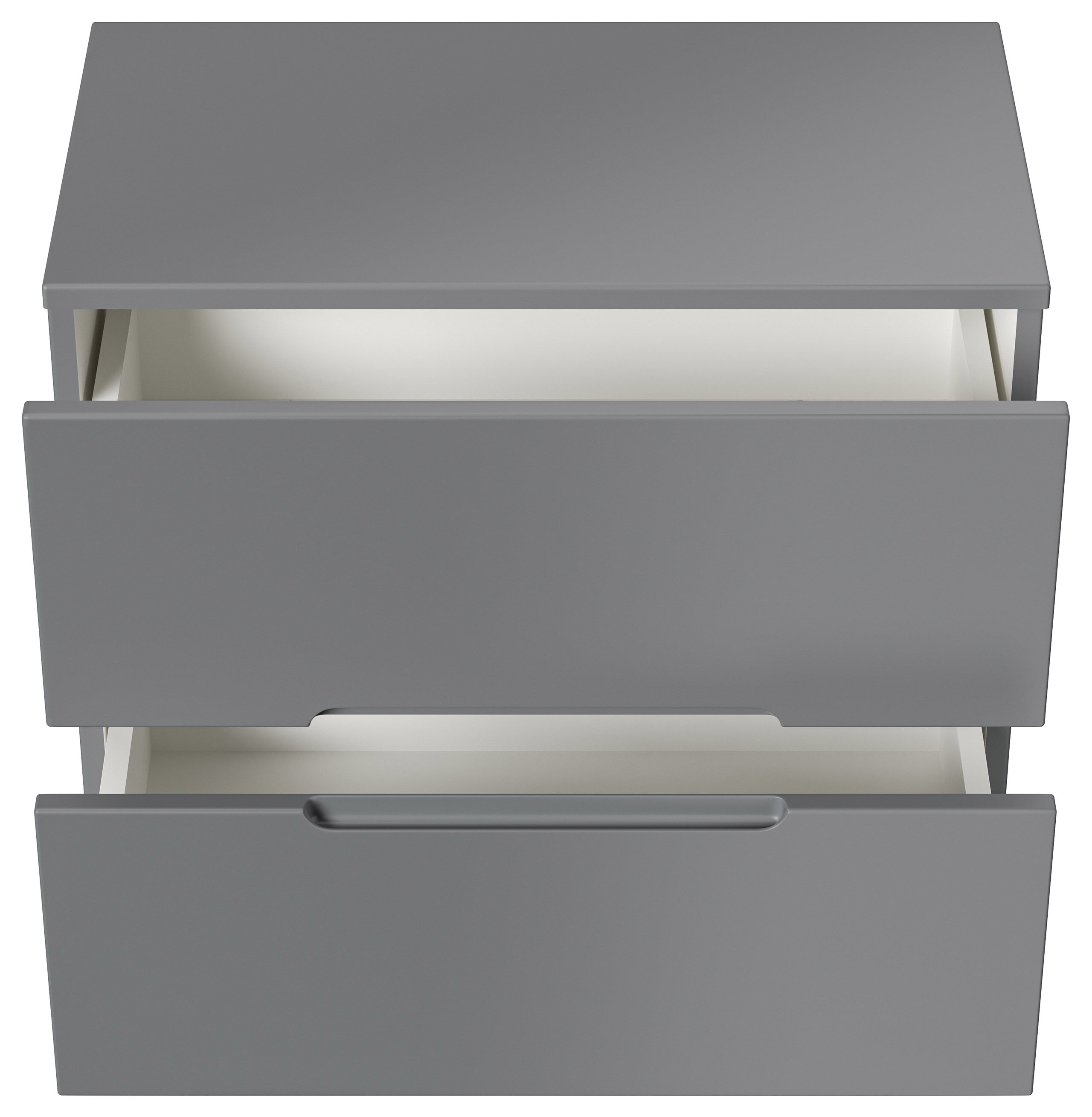 Nachttisch Talo 60cm 2 Softclose-Einzüge mit Greifraum Wandmontage grau matt
