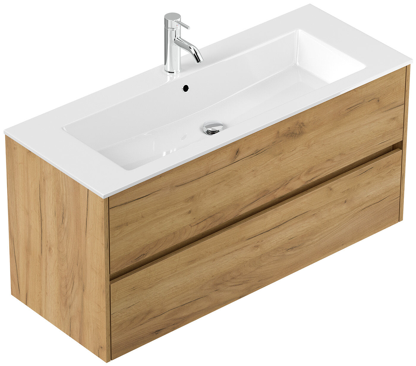 Badmöbel Taifun mit Waschtisch 120 cm 2 Greifraum SoftClose Auszüge eiche gold