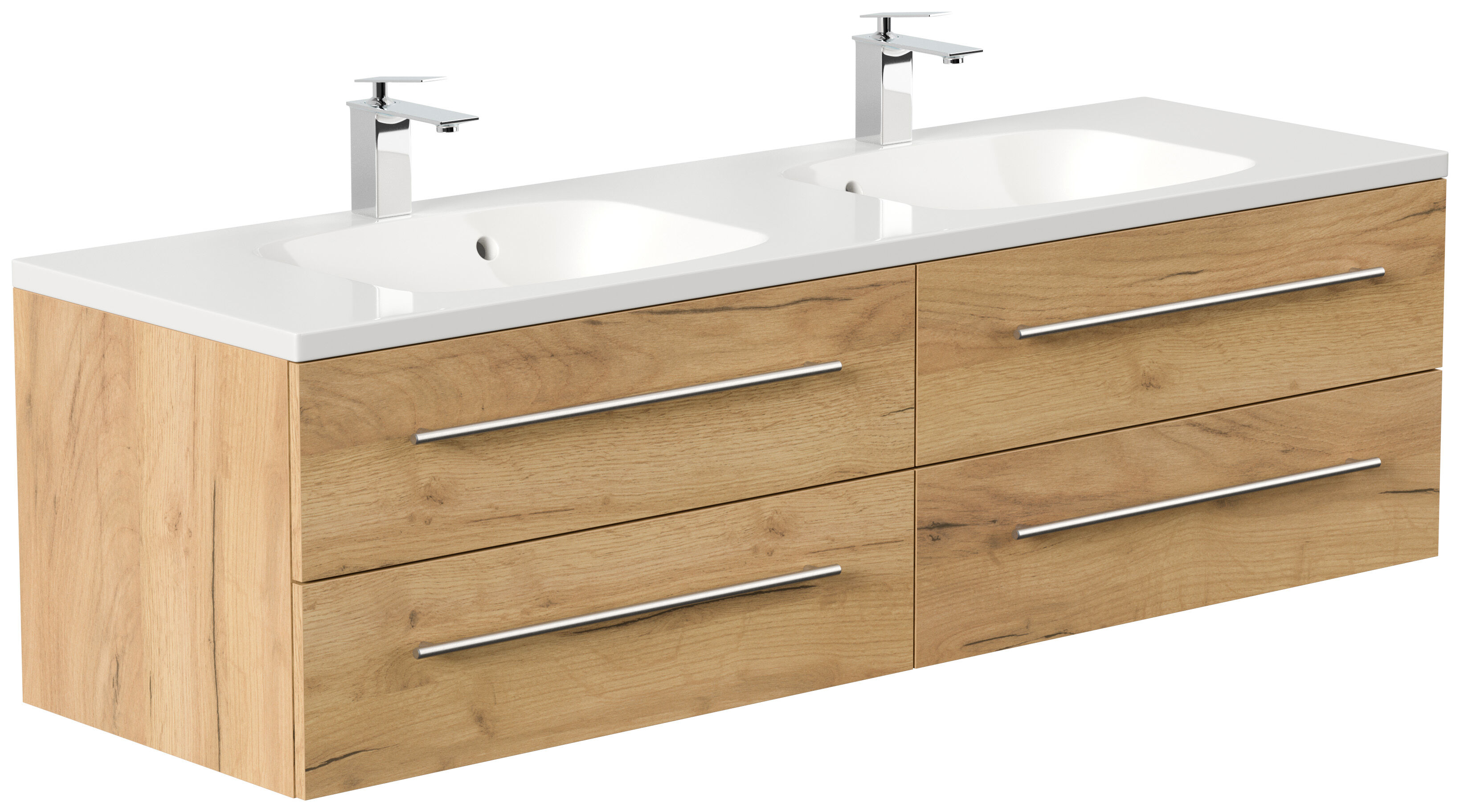 Badmöbelset Colossos160 2-teilig LED Spiegel eiche gold