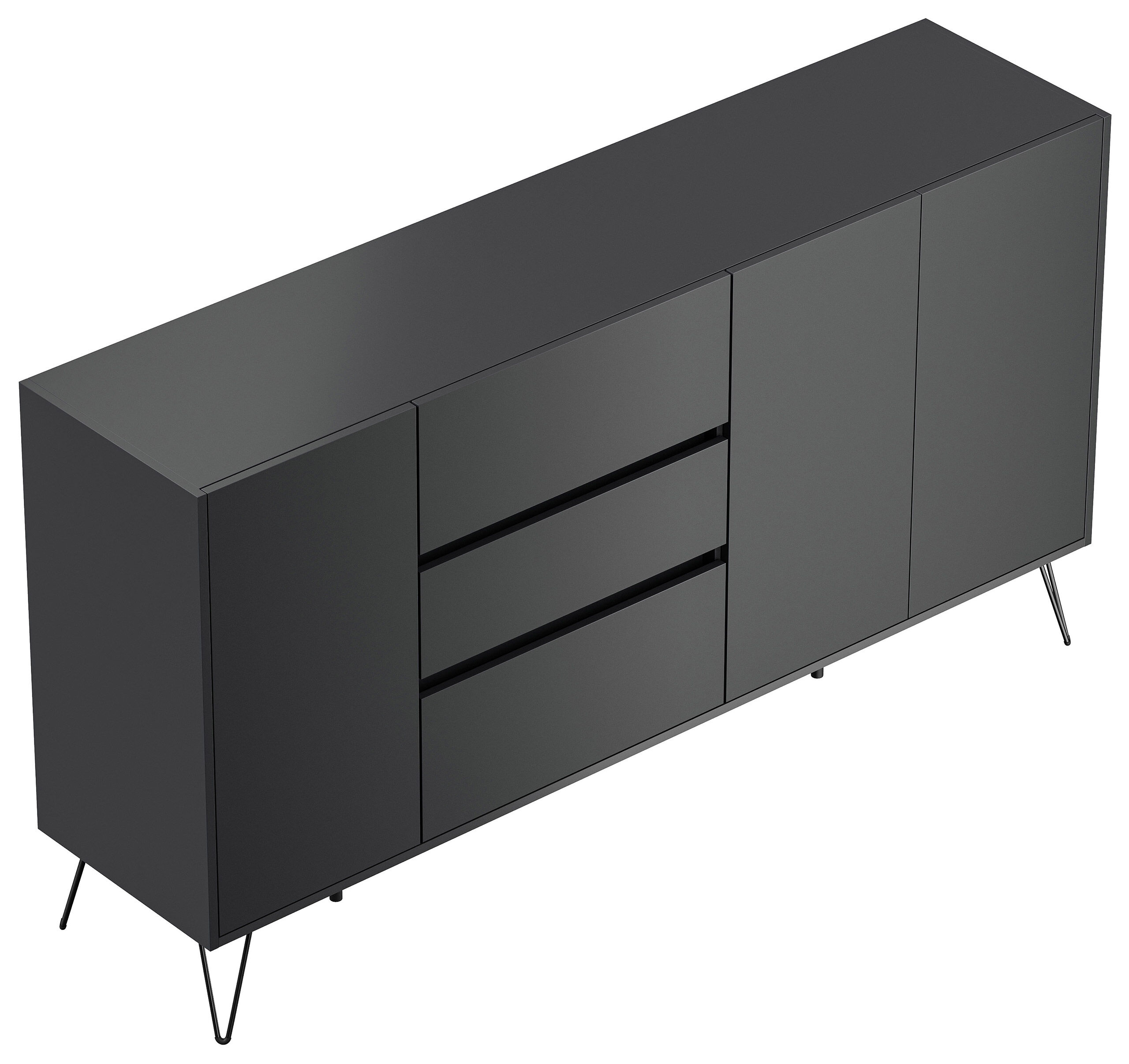Sideboard Yako XL 180cm 3 SoftClose 3 Türen Grafit
