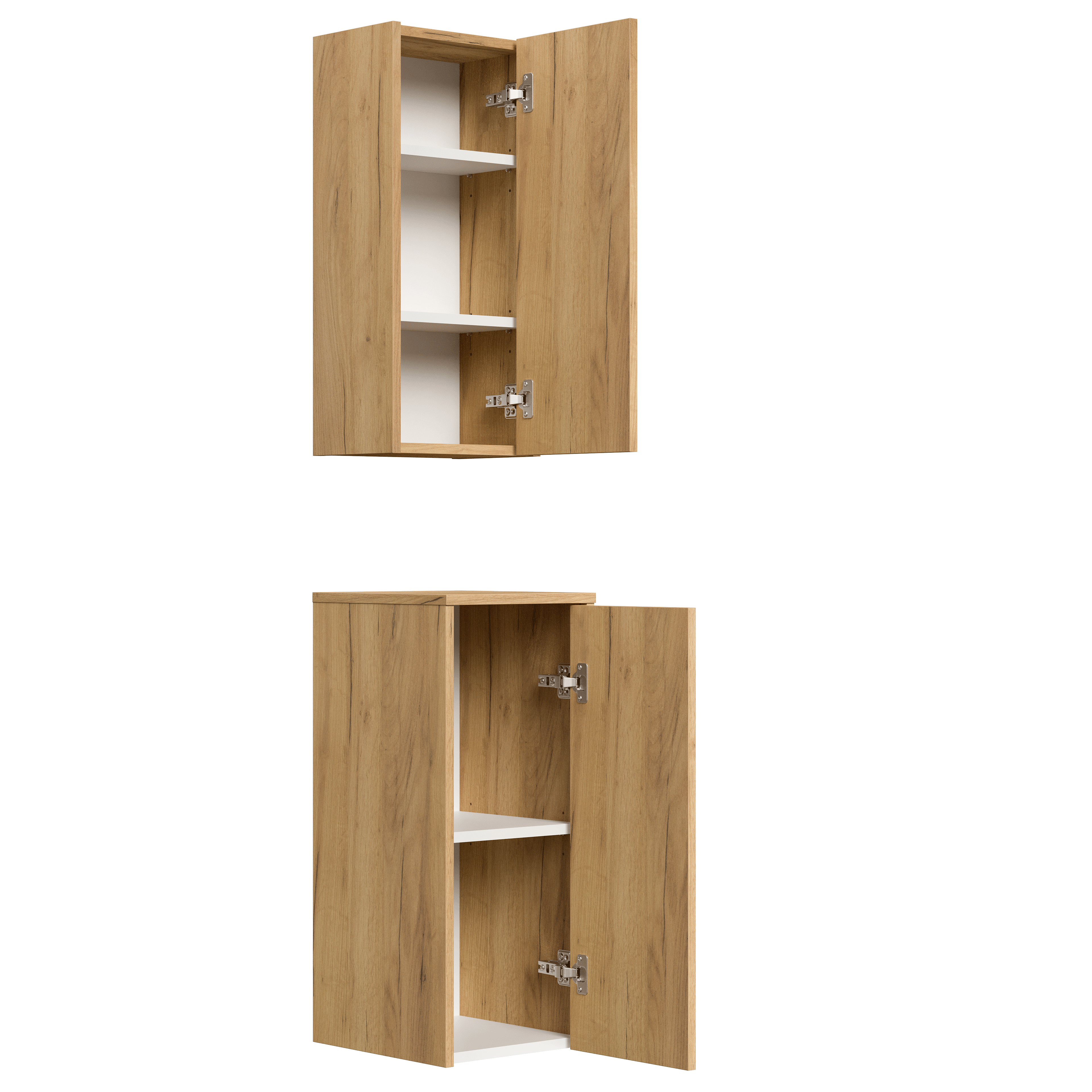 Badschrank 2er Set Taifun zur Wandmontage eiche gold