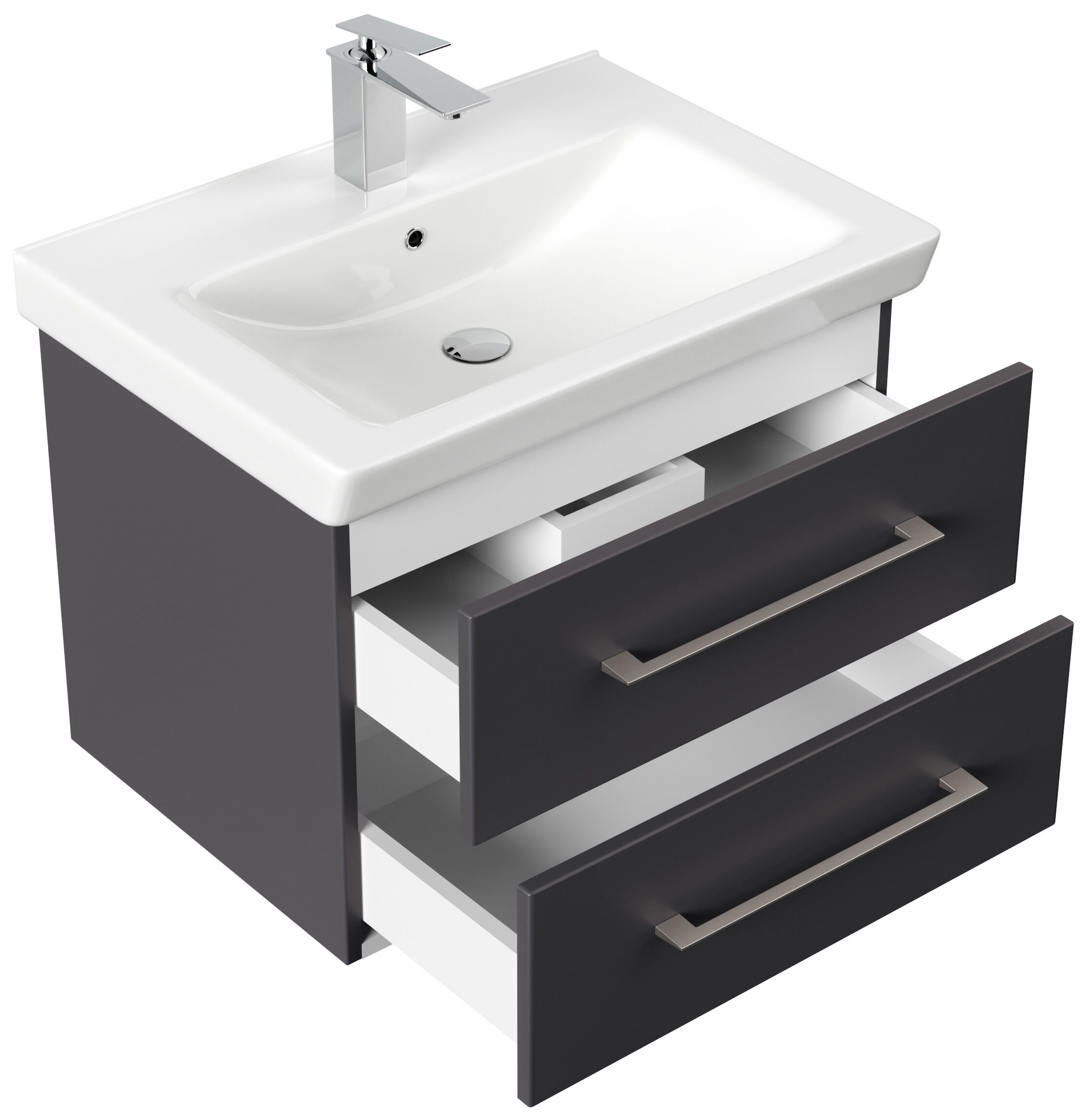 Badmöbel City  65cm mit V&B Subway 2.0 Waschbecken SoftClose eiche hell