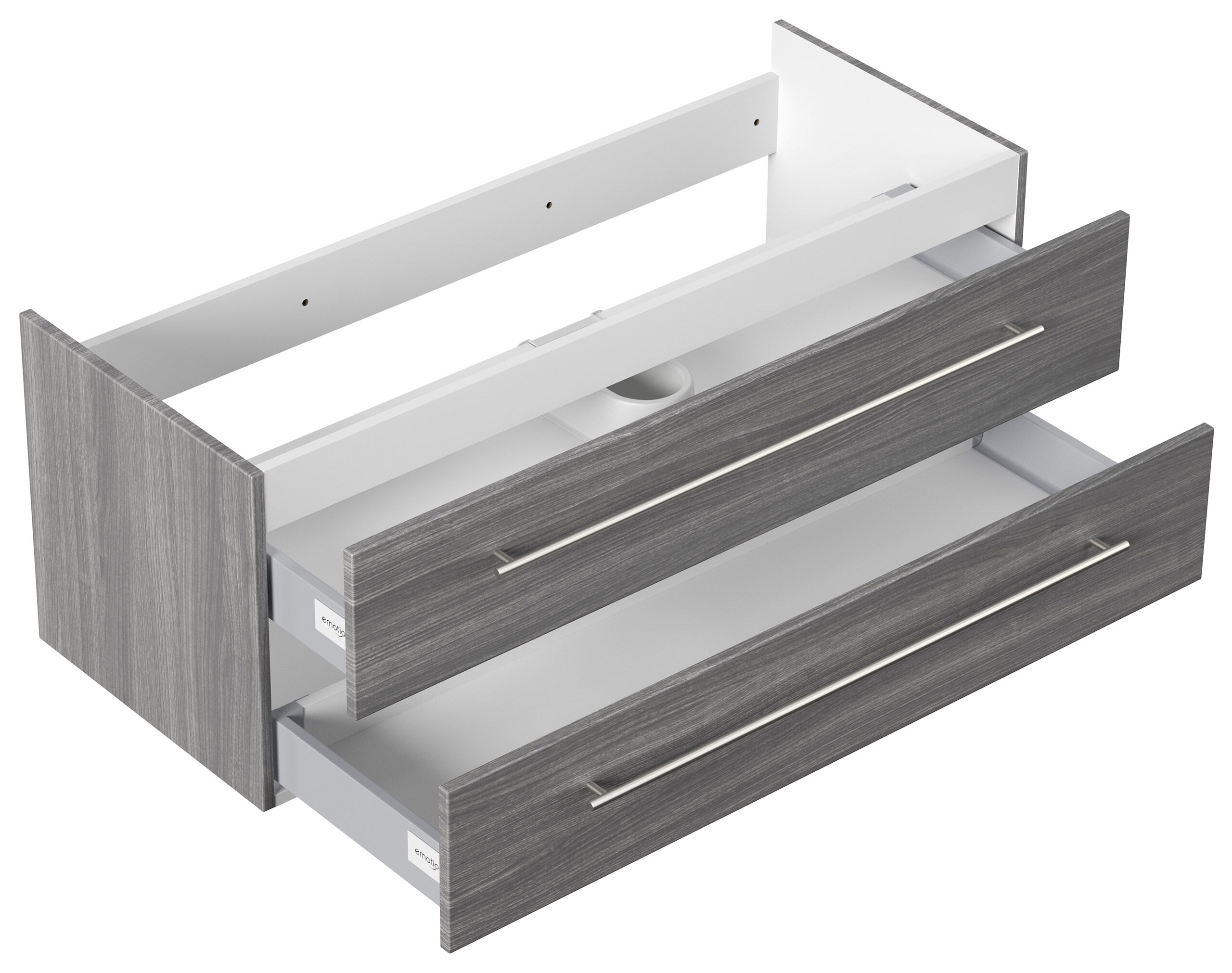 Unterschrank für Geberit Icon 120 cm SoftClose silbereiche