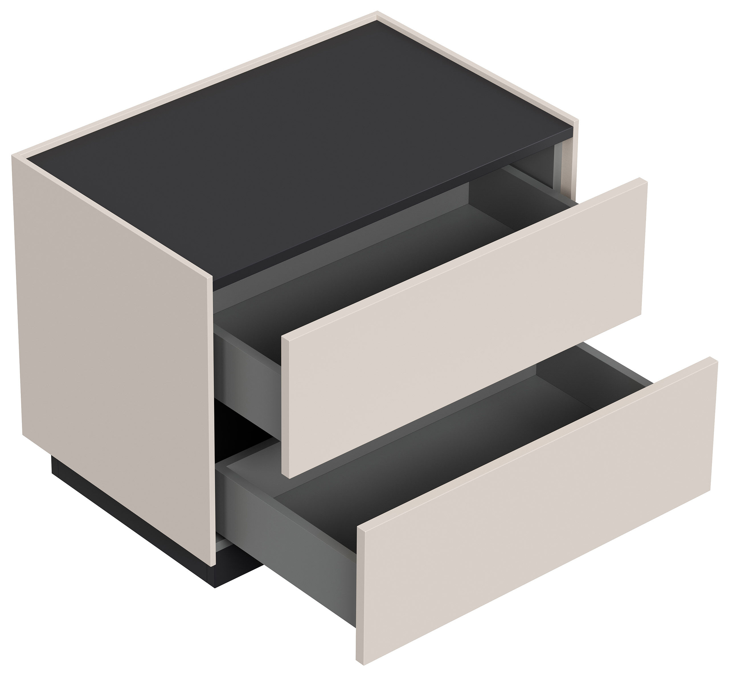 Design Nachttisch Kommode Concepto XL 70cm, 2 Pushauszüge Oak