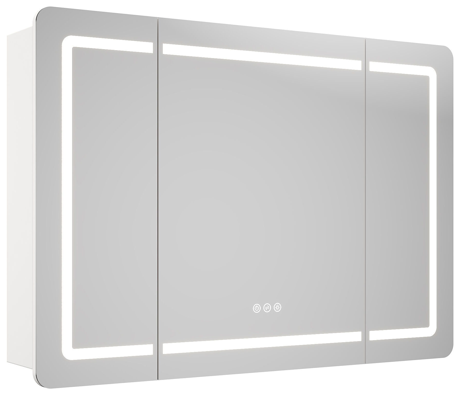 Badmöbel Set Riva 3tlg. 100 cm mit Spiegelschrank montiert weiß matt