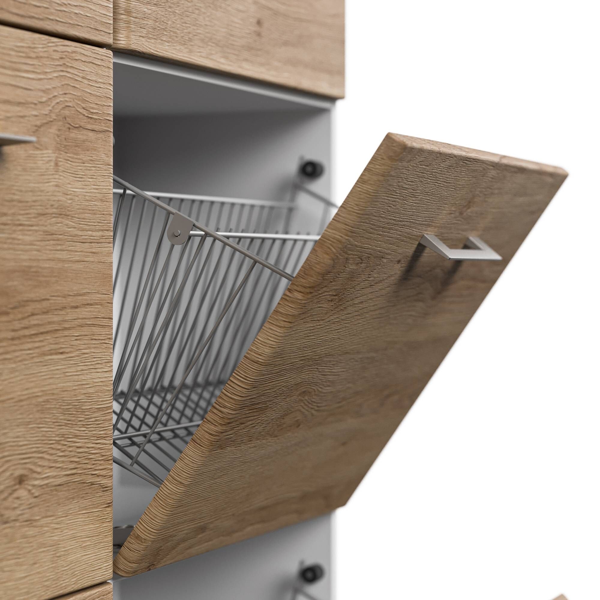 Schuhschrank Emotion 8 Klappen 32 Paar 105x187 cm Weiss-Brombeer