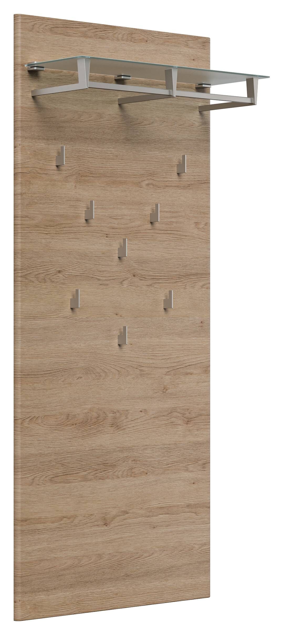Garderobe Set 106 Visalia 3 tlg Schuhschrank 8 Klappen 32 Paar Weiss-Eiche