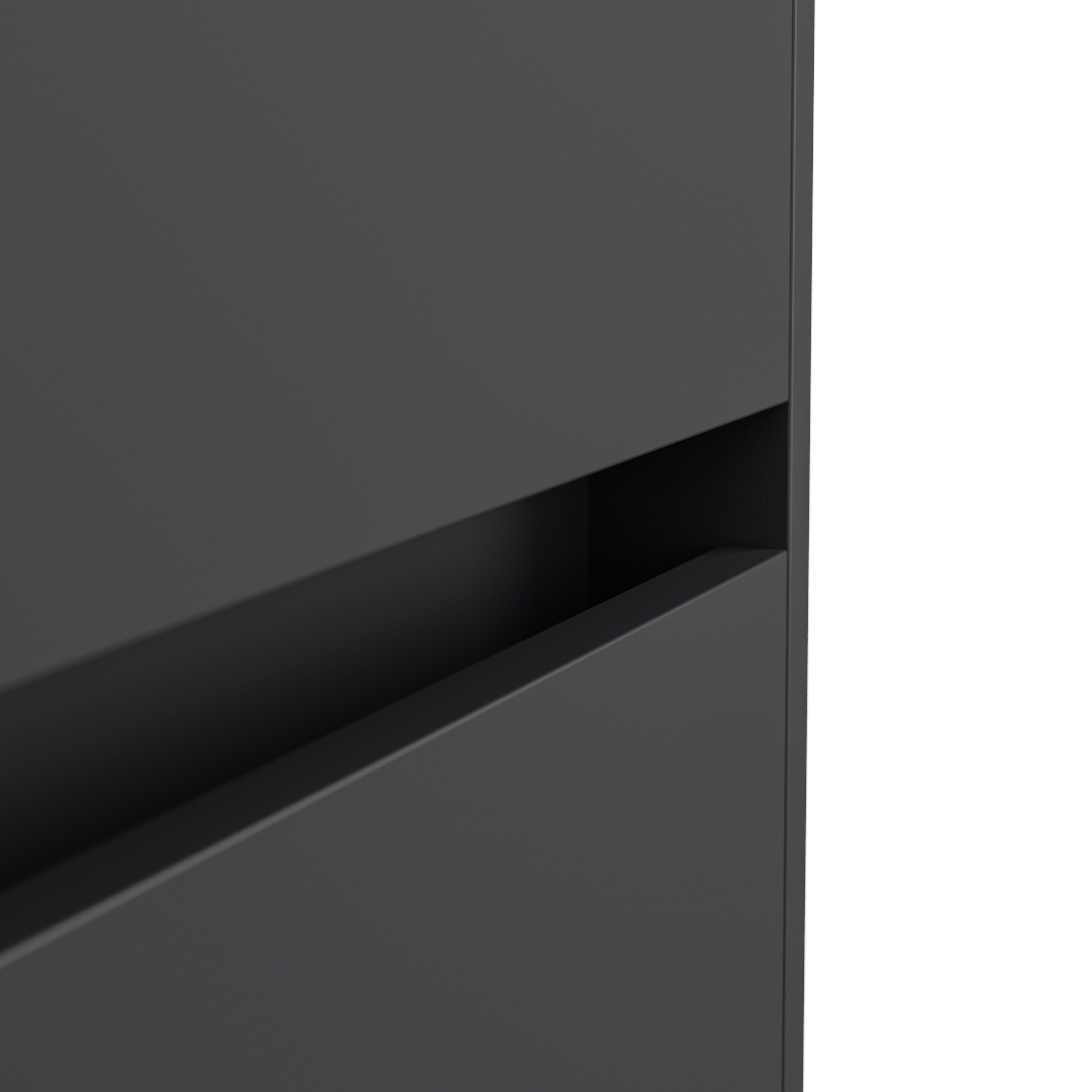 Nachttisch Yako 50cm 2 SoftClose stehend Weiß & Eiche Front