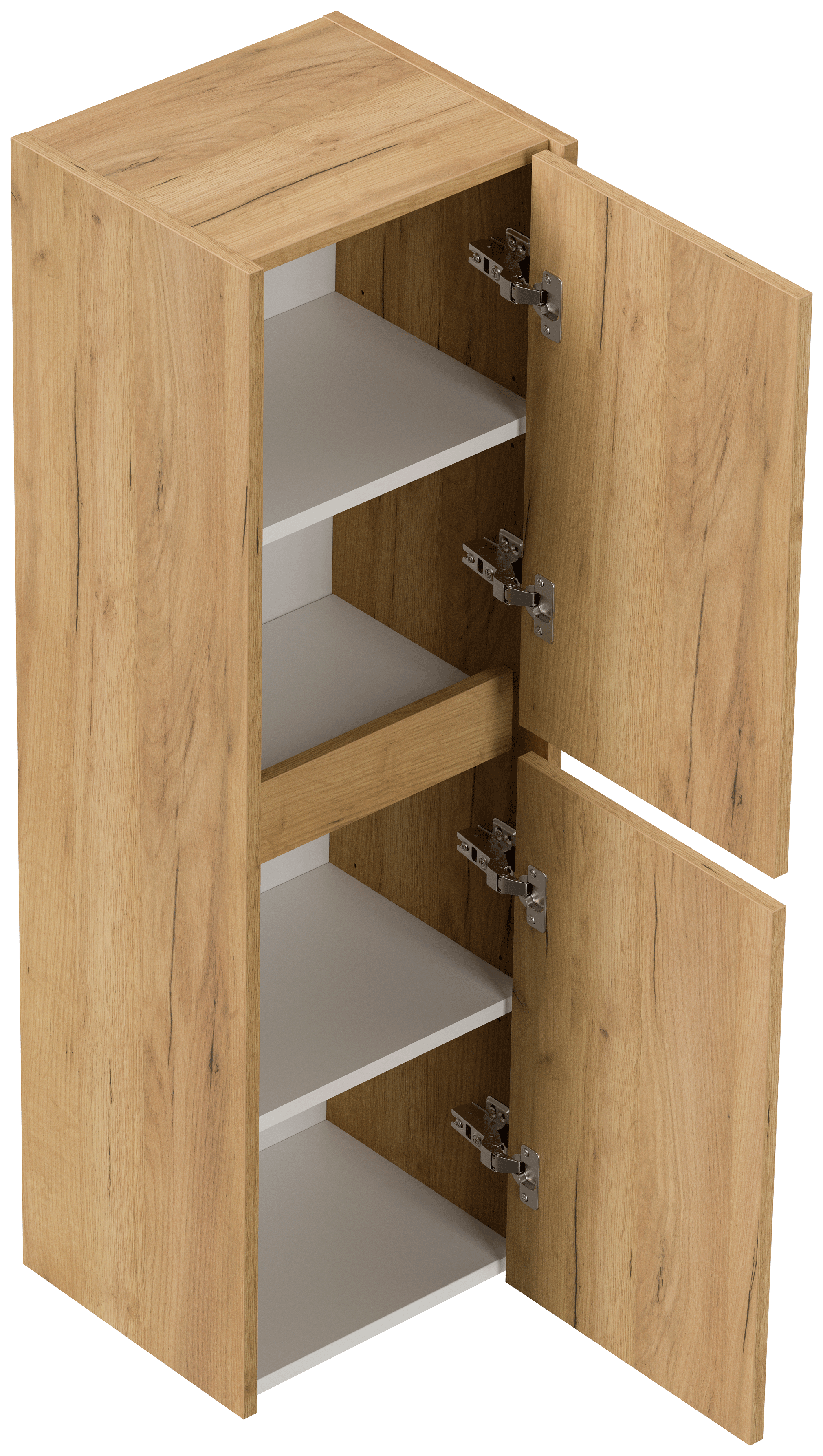 Badezimmer Hochschrank 112cm Softclose Taifun zur Wandmontage eiche gold