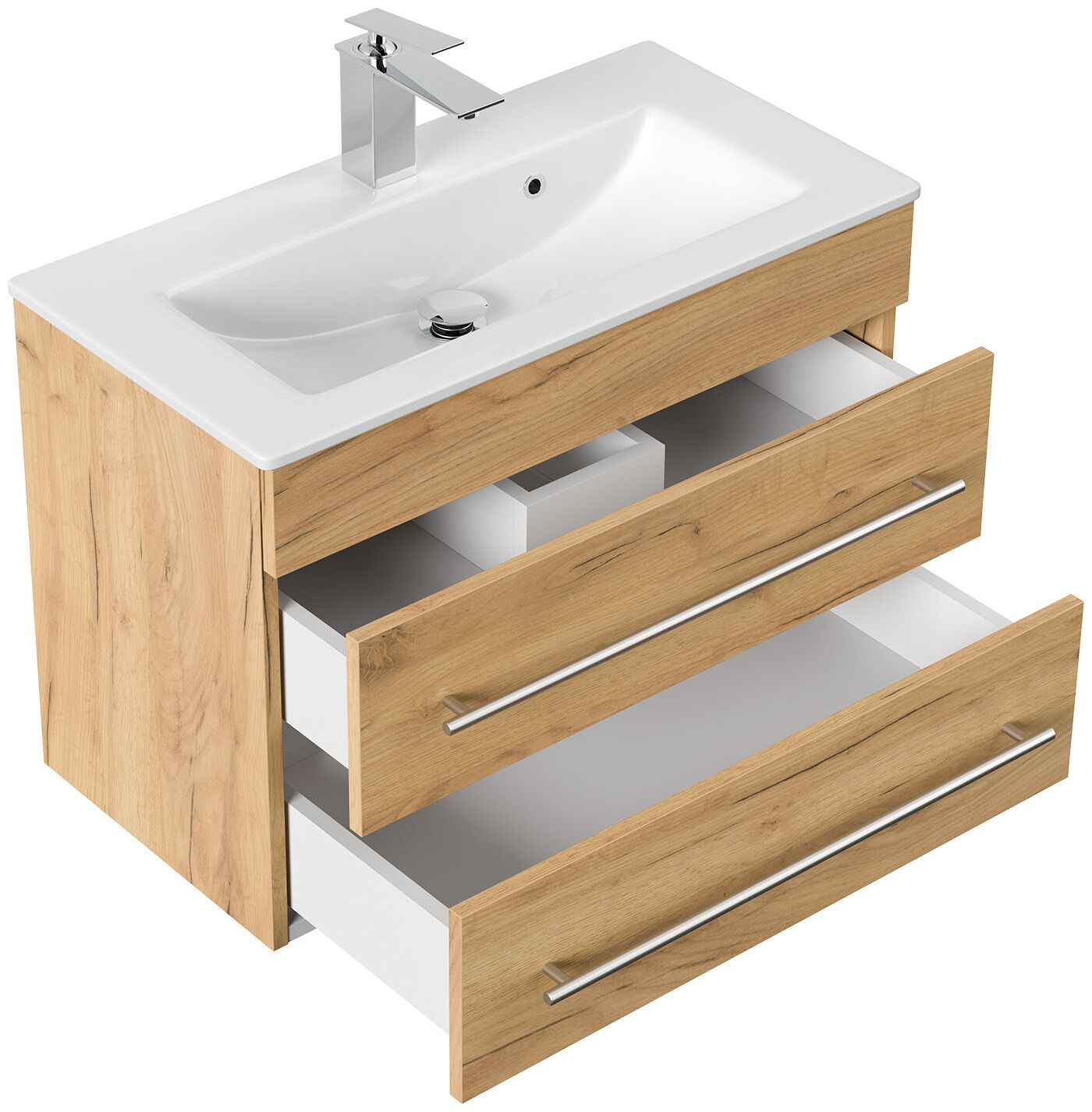 Badmöbel Mars 700 2-teilig mit LED Spiegel SlimLine grafit