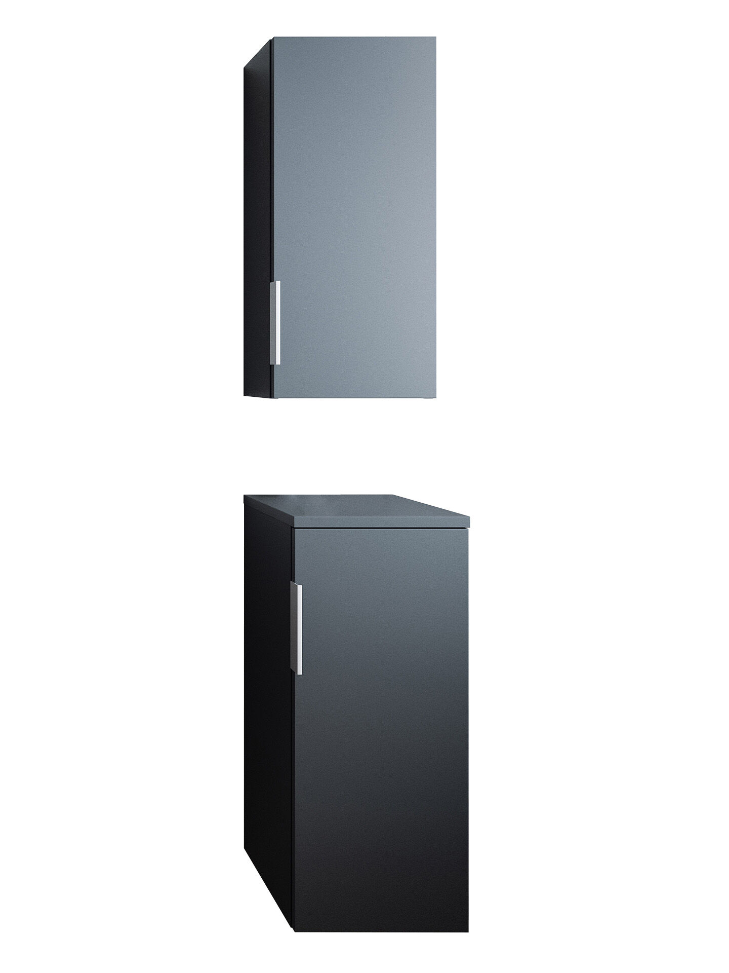 Badschrank 2er Set Vega zur Wandmontage Grafit ST / Grafit Matt