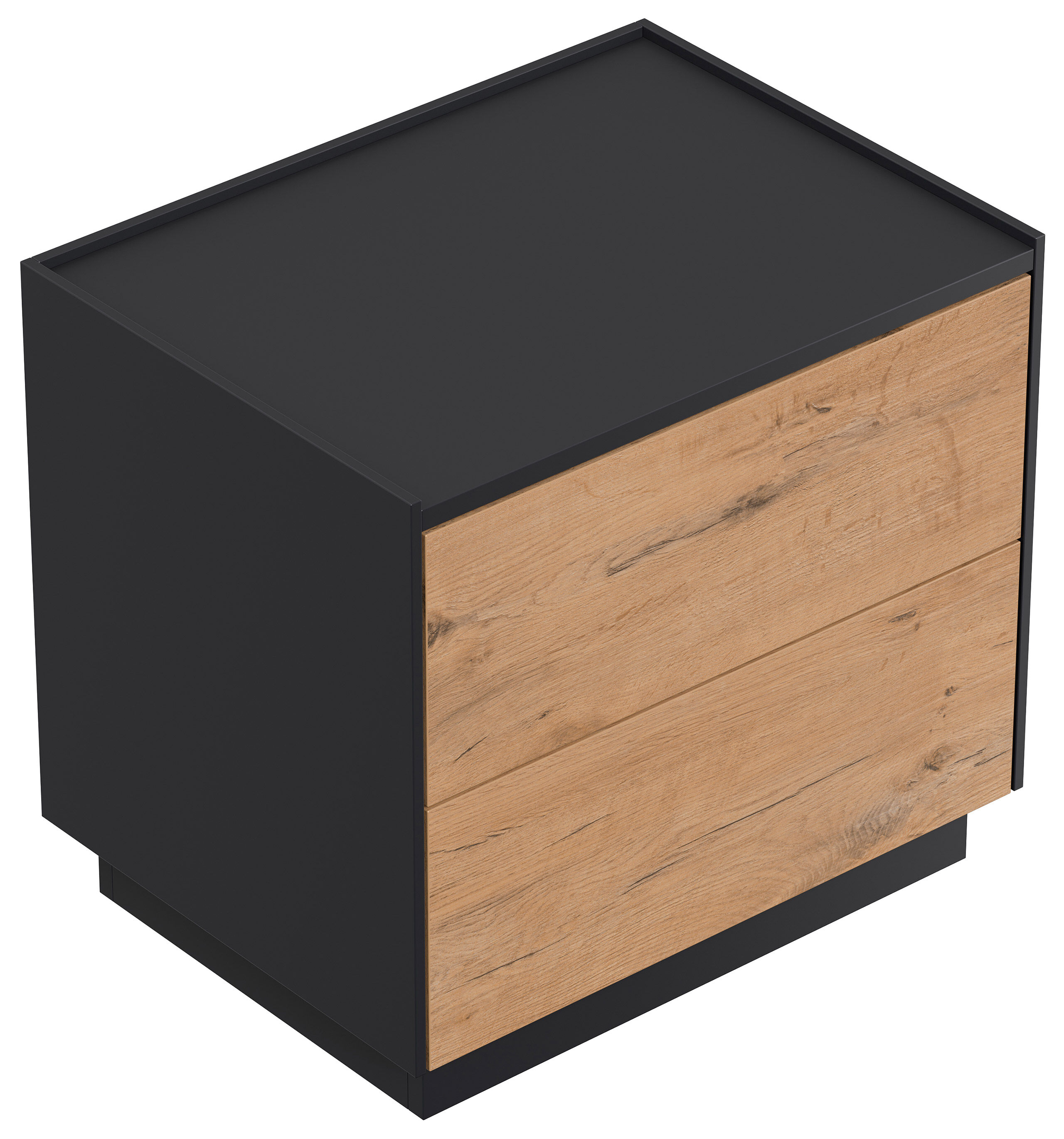 Design Nachttisch Kommode Concepto L 60cm, 2 Pushauszüge Oak