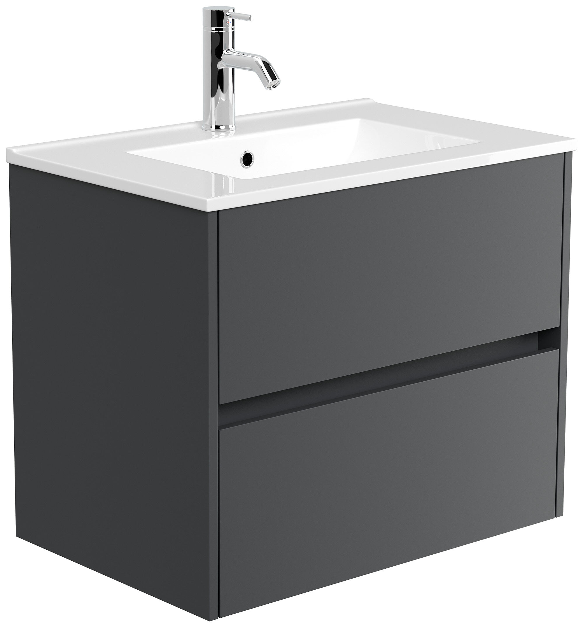 Badmöbel Taifun & Waschtisch 70 cm 2 Greifraum SoftClose Auszüge Grafit 