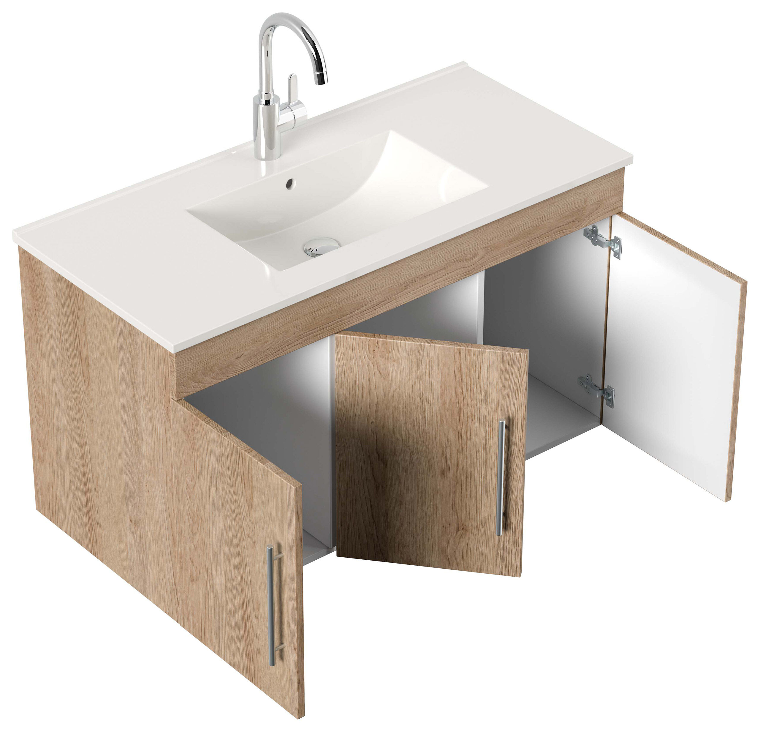 Badmöbel-Set Venezia 100 cm (4-teilig) SoftClose anthrazit