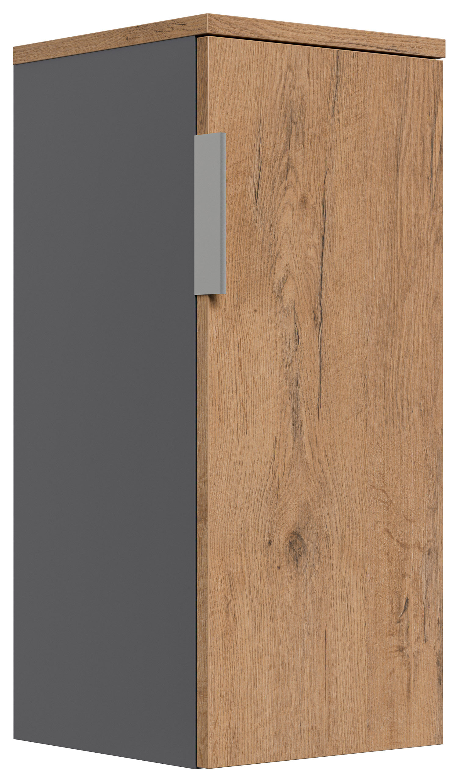 Badschrank 2er Set Vega zur Wandmontage Eiche / Grafit Matt