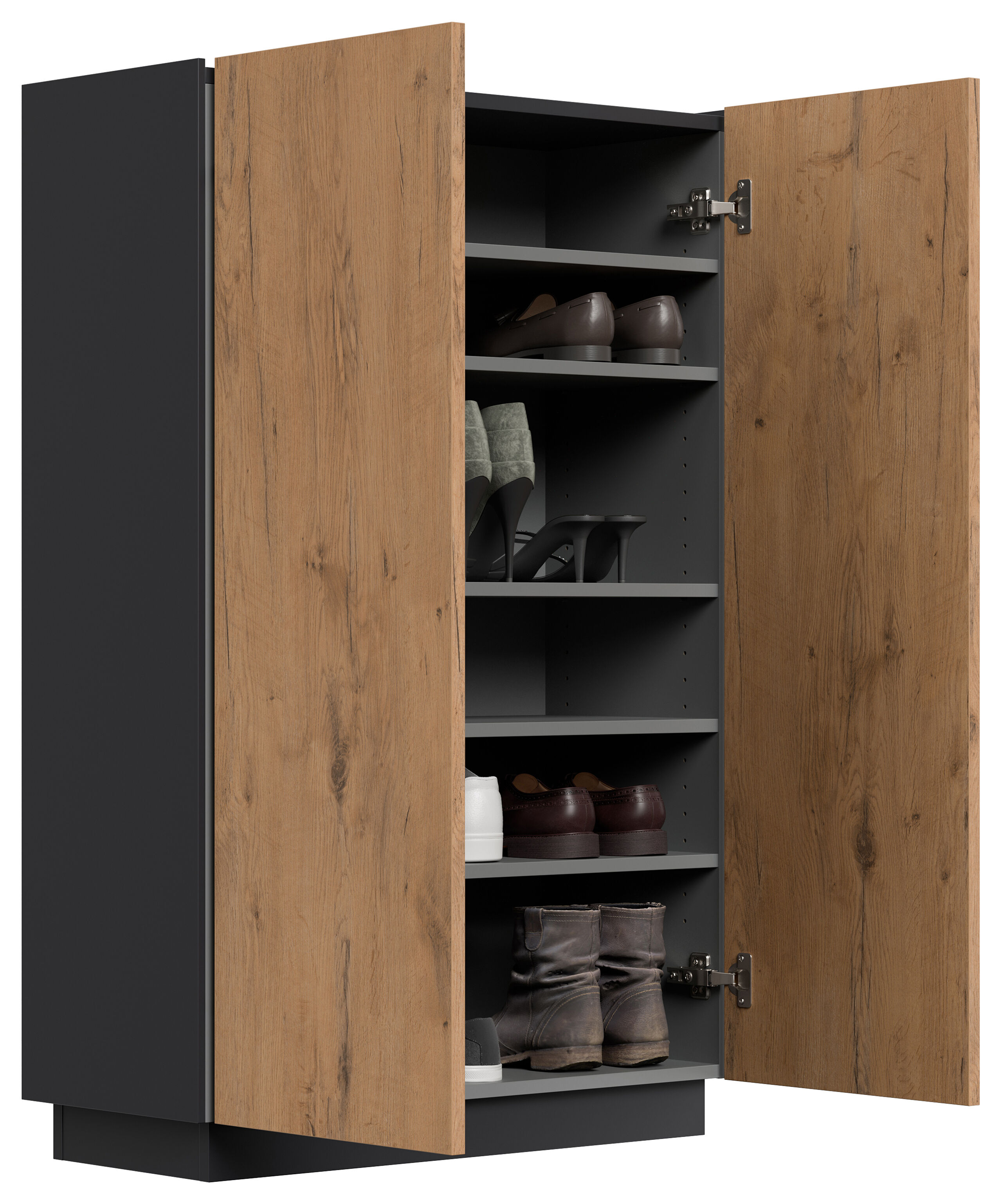 Sideboard Schuhschrank Alius-M 2 Türen Asche