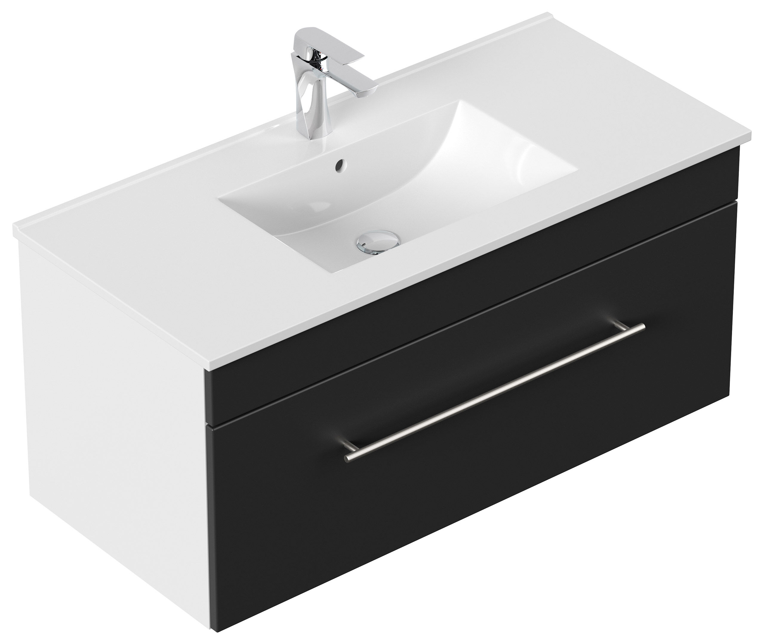 Badmöbel-Set SANTINI 100 (3-teilig) SoftClose schwarz