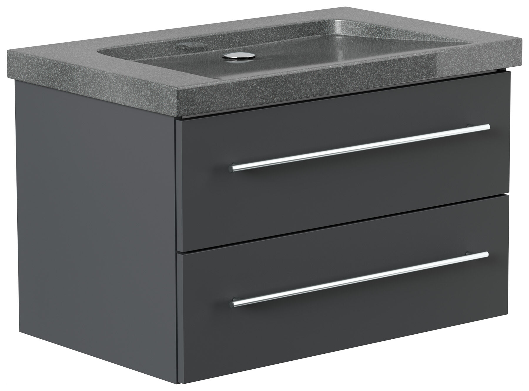 Badmöbel Granit G654 Damo 75 cm ohne Hahnloch SoftClose grafit