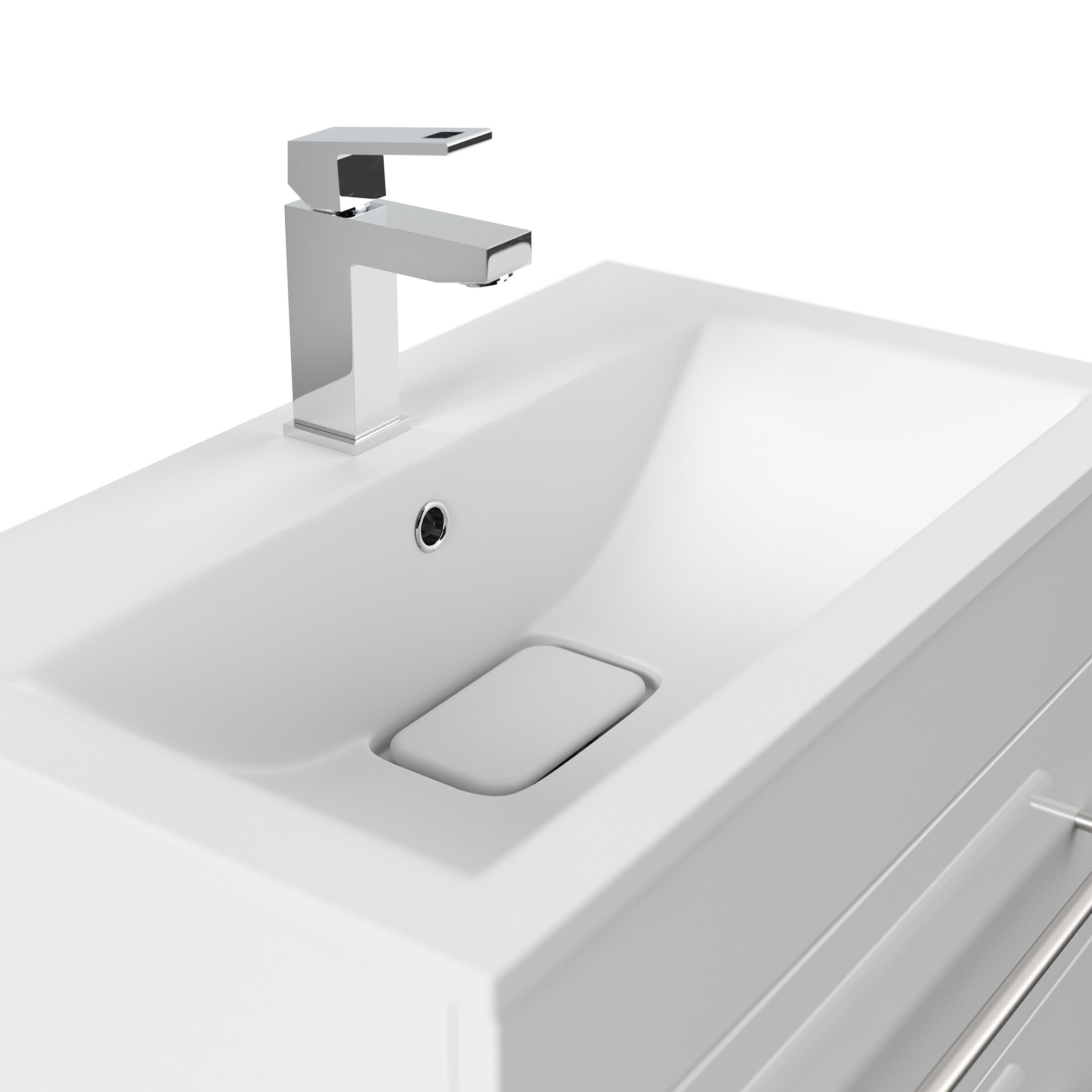 Badmöbel Mona 60x36cm mit 2 SoftClose Schubladen weiss hochglanz