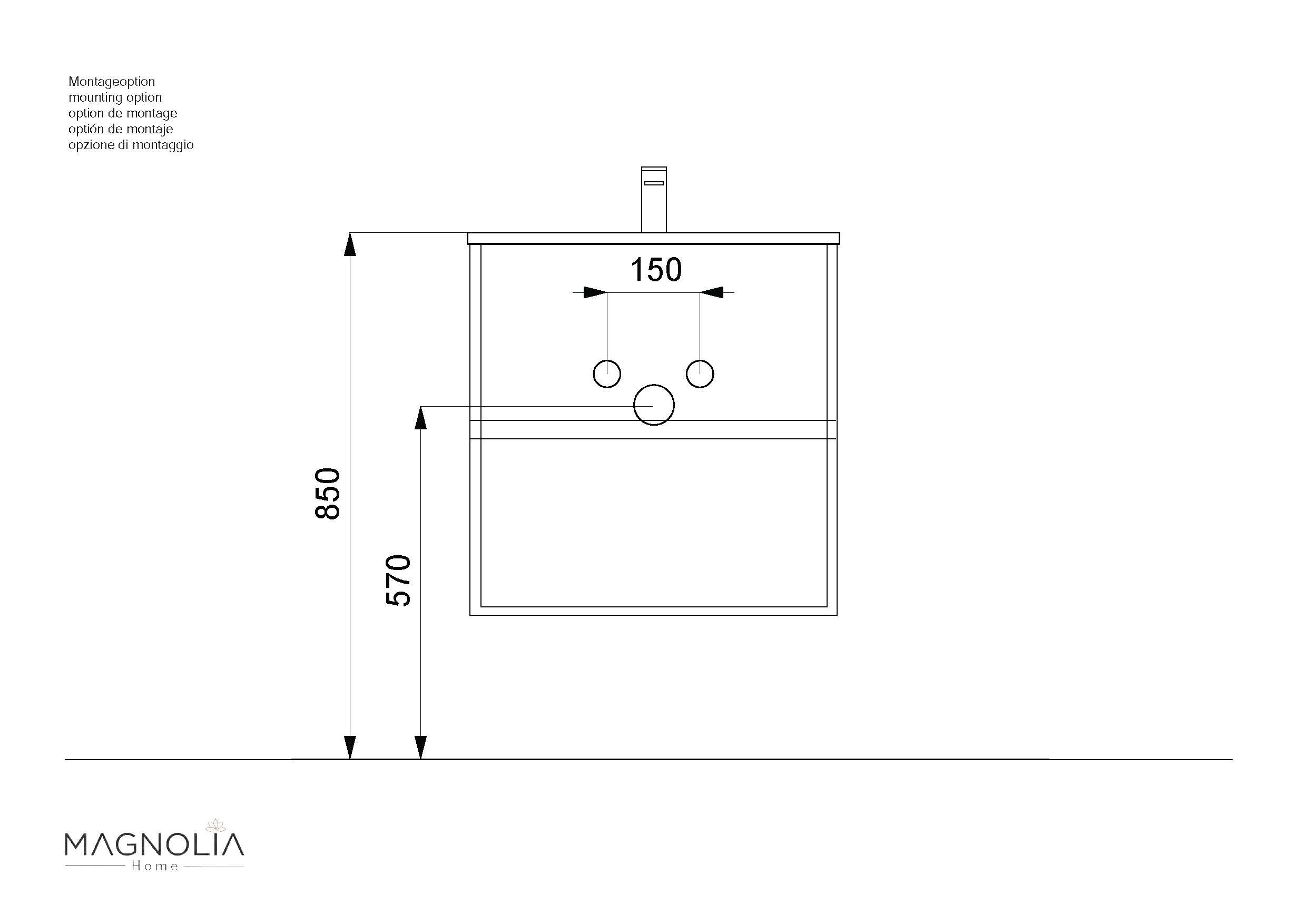 Badmöbel Taifun & Waschtisch 60cm 2 Greifraum SoftClose Auszüge eiche gold