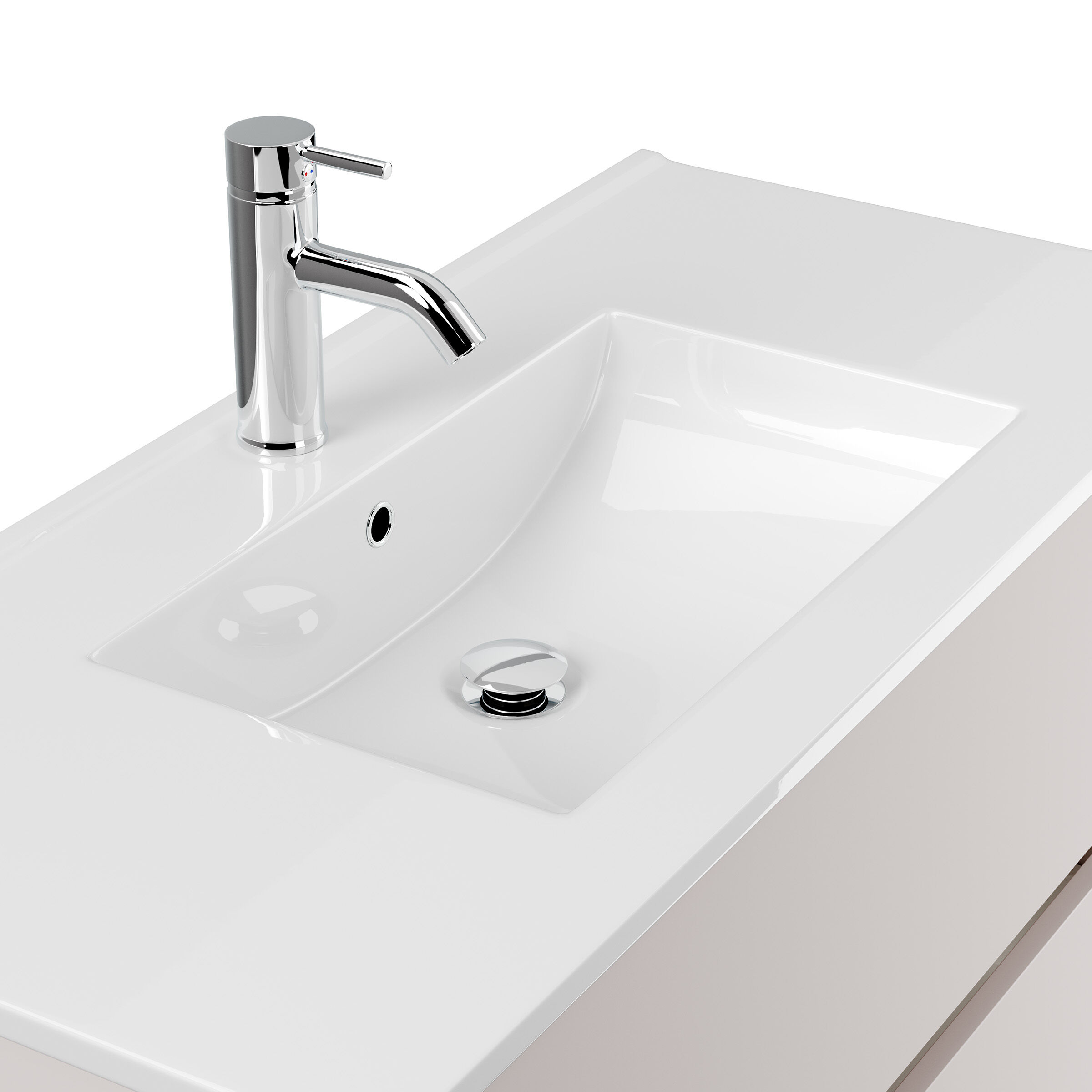 Badmöbel Taifun & Waschtisch 100 cm 2 Greifraum SoftClose Auszüge Grafit