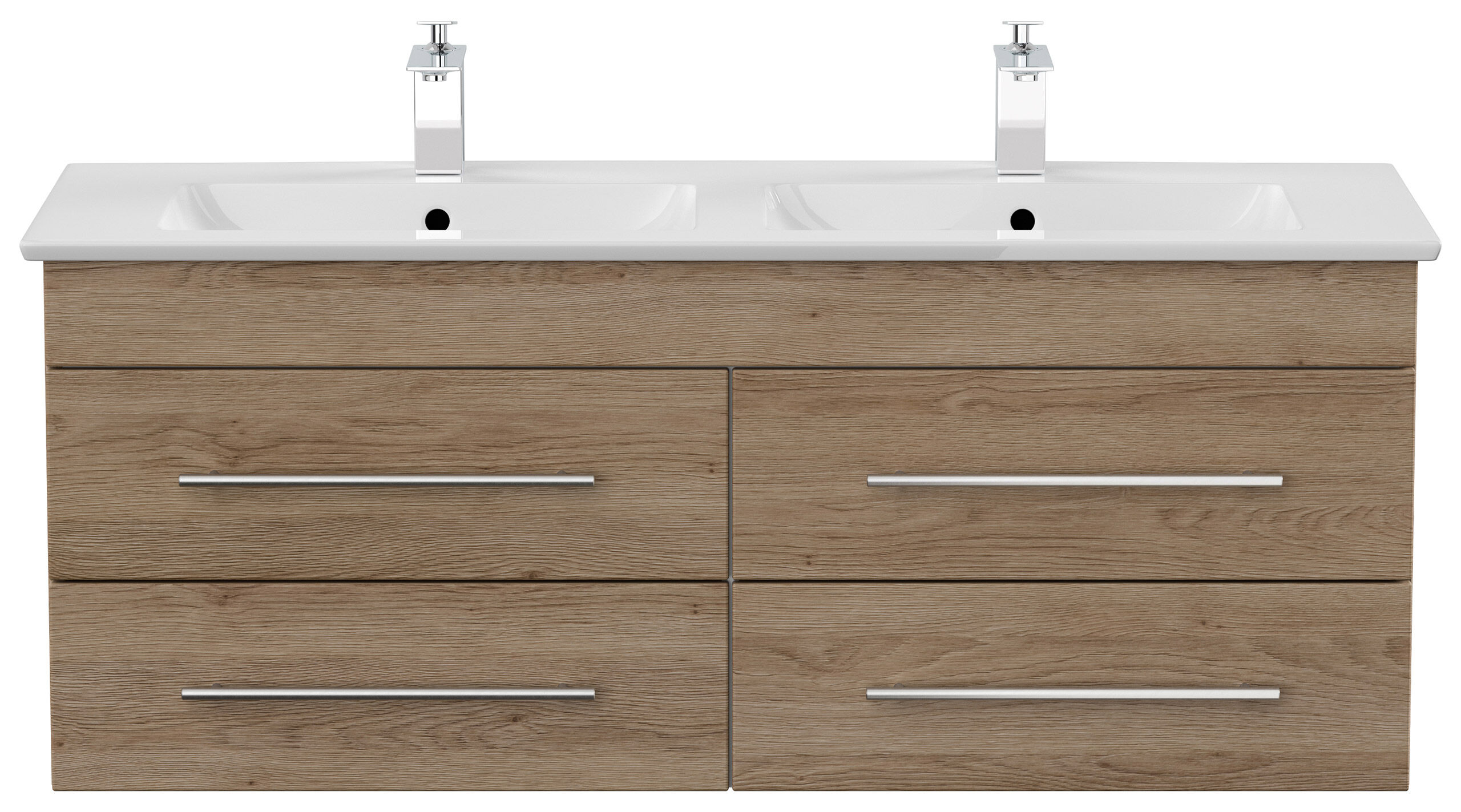 Badmöbel mit Villeroy & Boch Venticello Waschbecken 130 cm Doppel B eiche hell