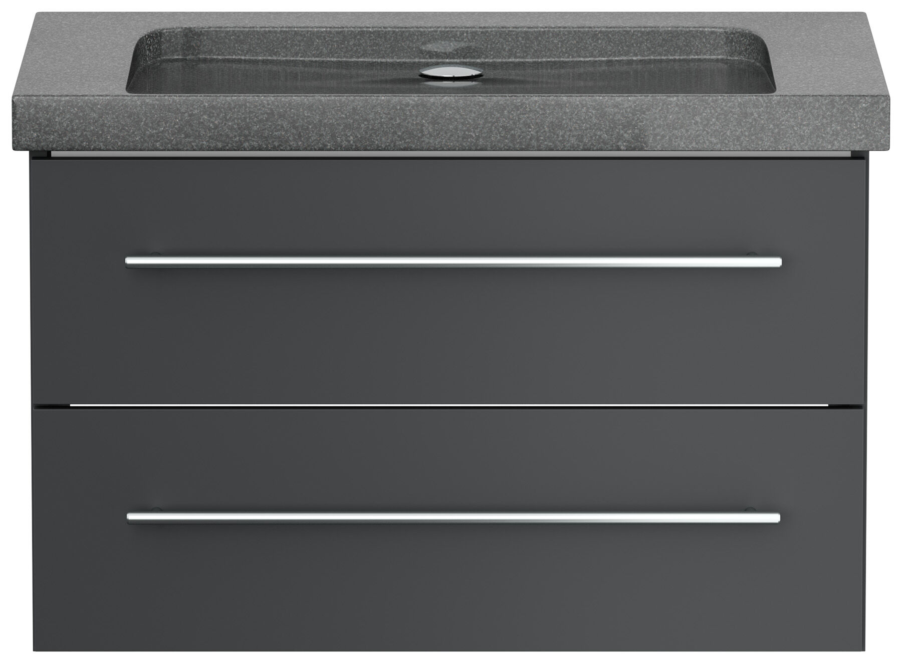 Badmöbel Granit G654 Damo 75 cm ohne Hahnloch SoftClose grafit