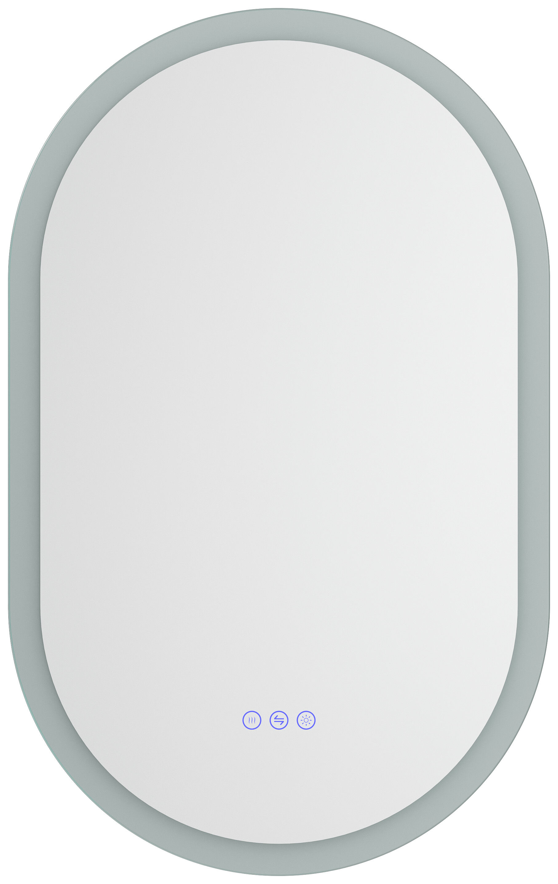 Ovaler LED Spiegel 50x80cm mit Touch Bedienung