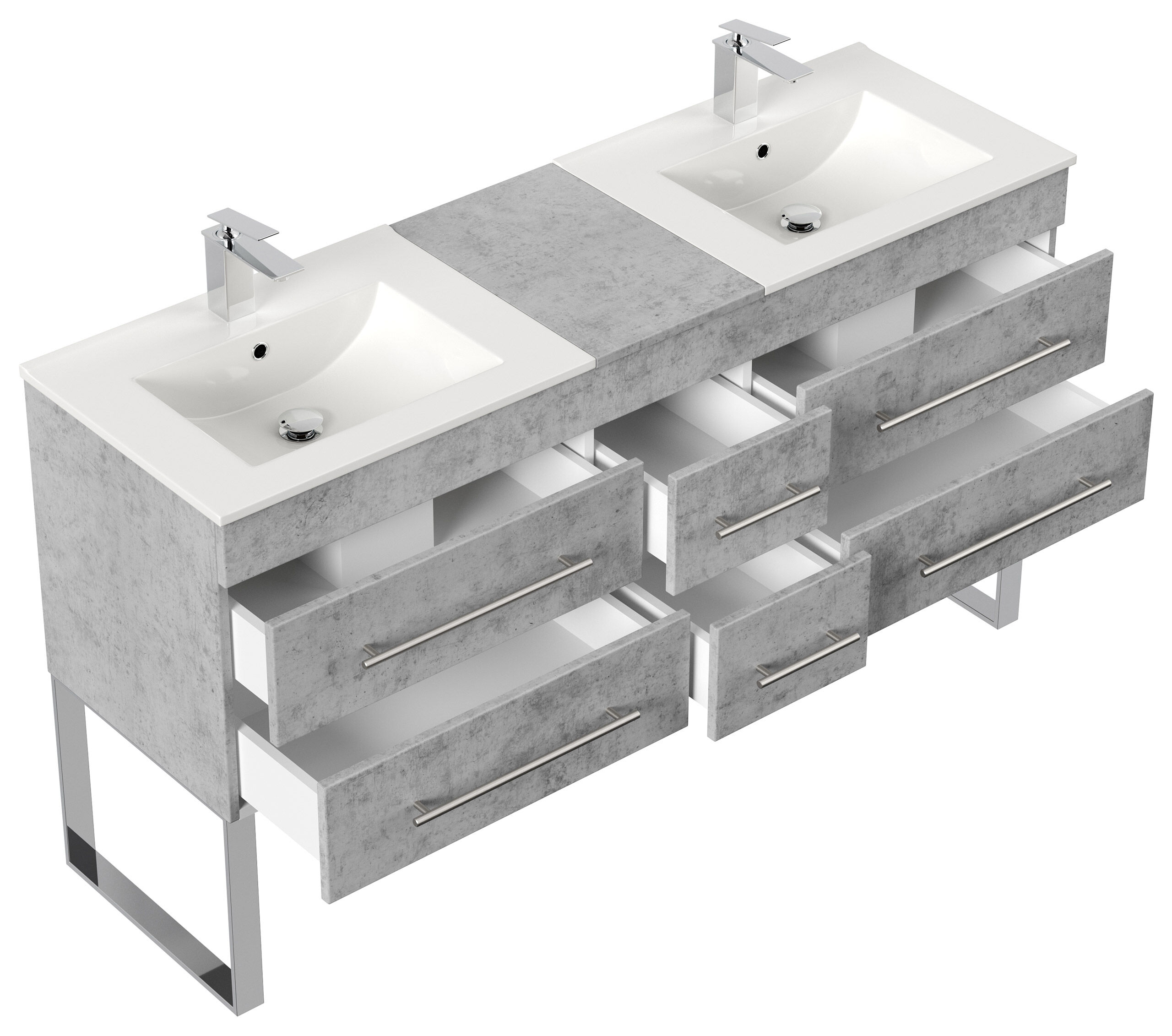 Stand Badmöbel Roma XL SoftClose weiss hochglanz