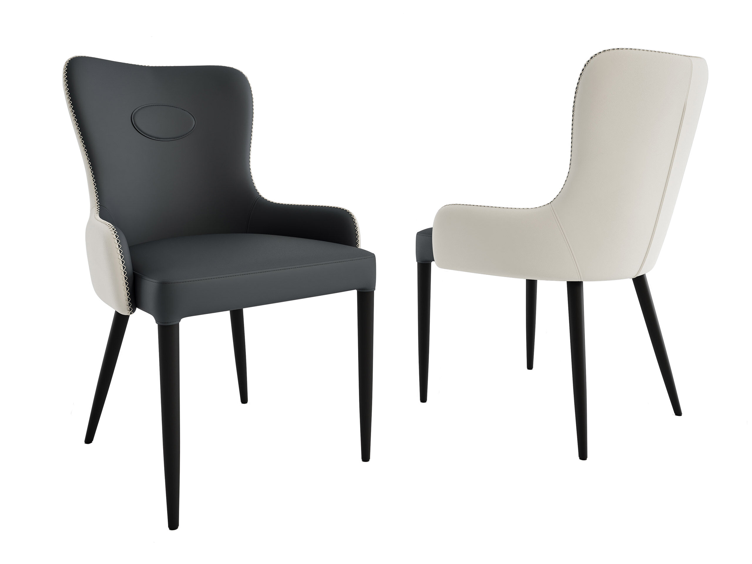 4er Set Esszimmerstuhl klassisch James Samt Polsterstuhl creme Metallbeine