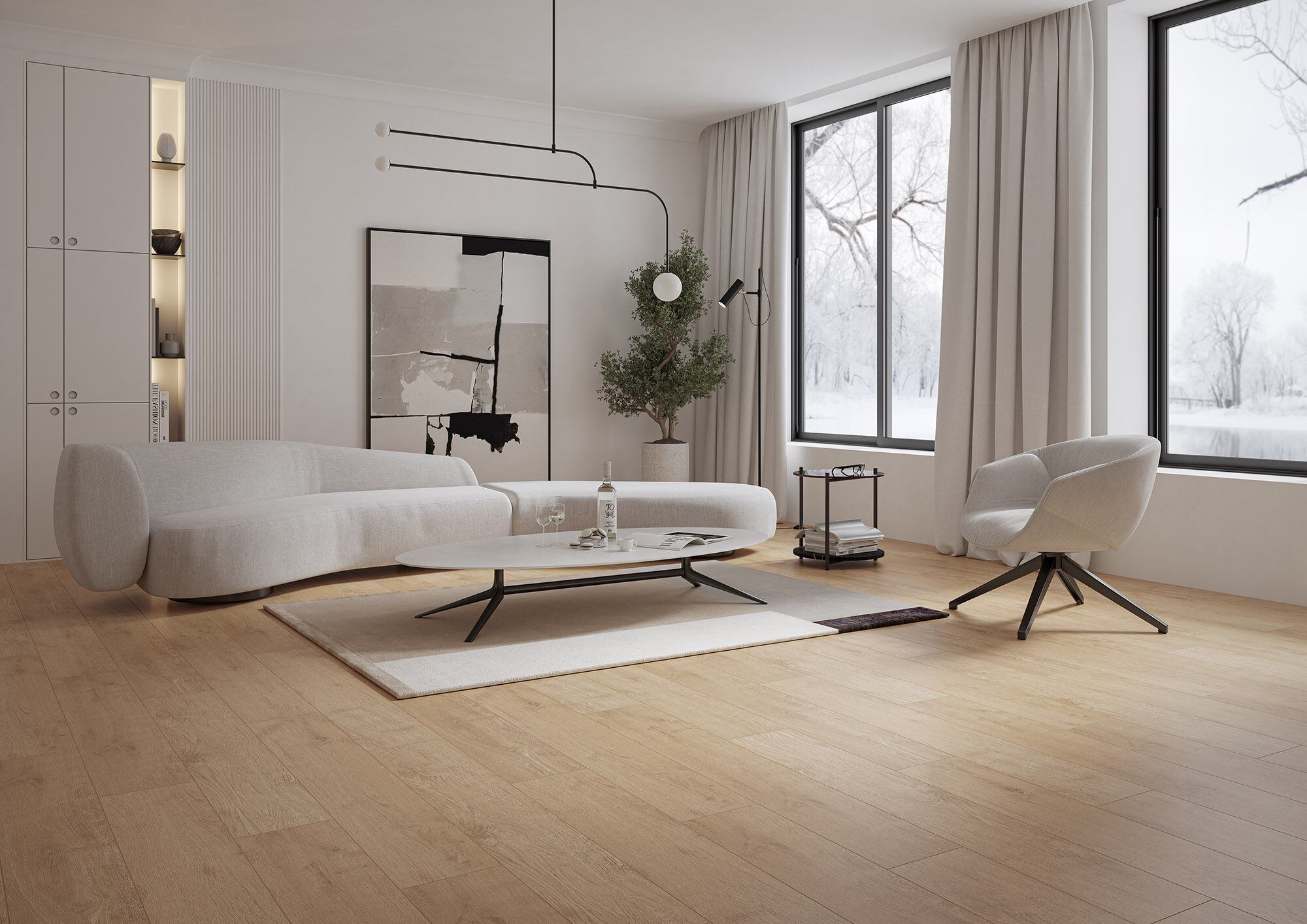 Bodenfliesen Grand Wood 20x120 cm natursand