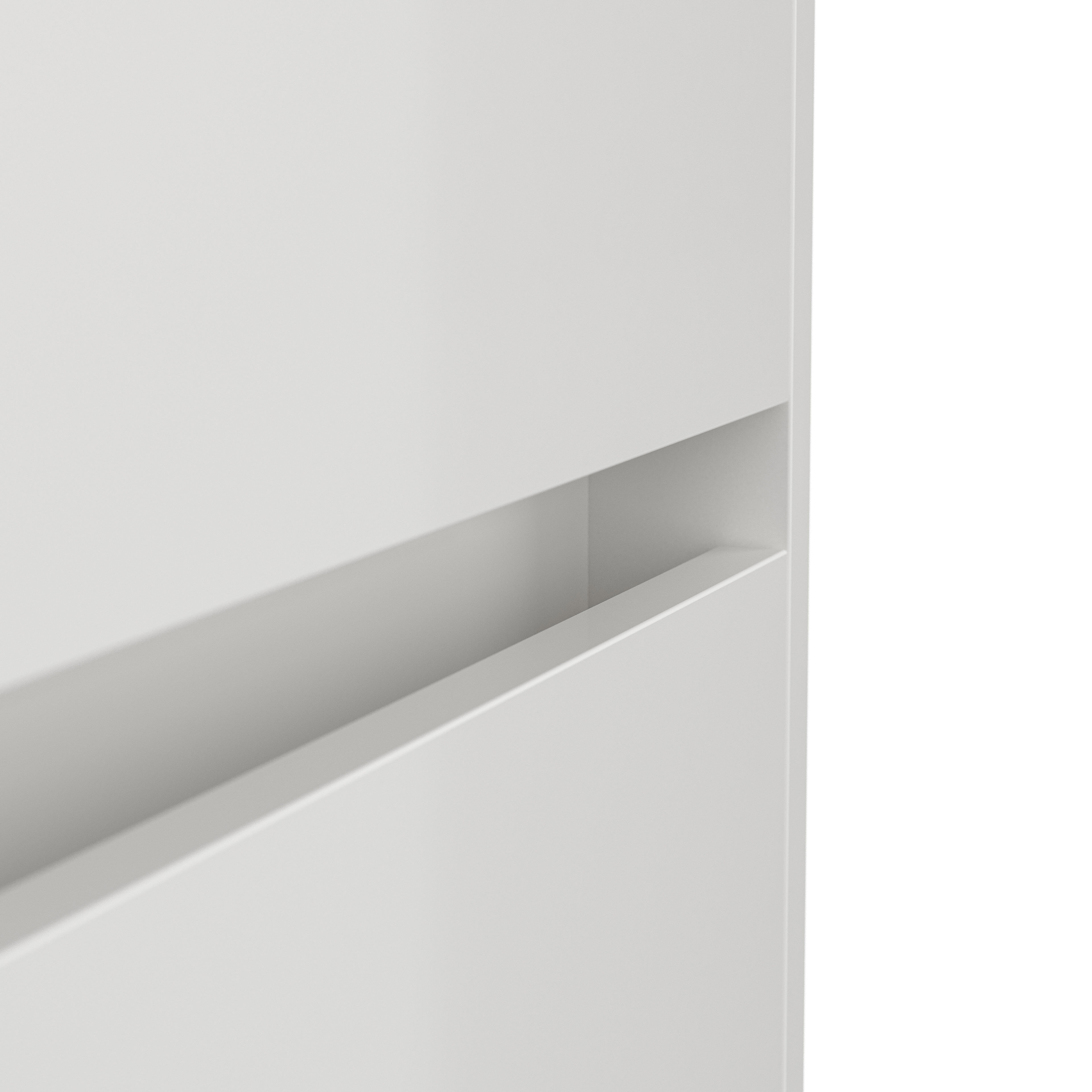 Nachttisch Yako 50cm 2 SoftClose stehend Weiß & Eiche Front