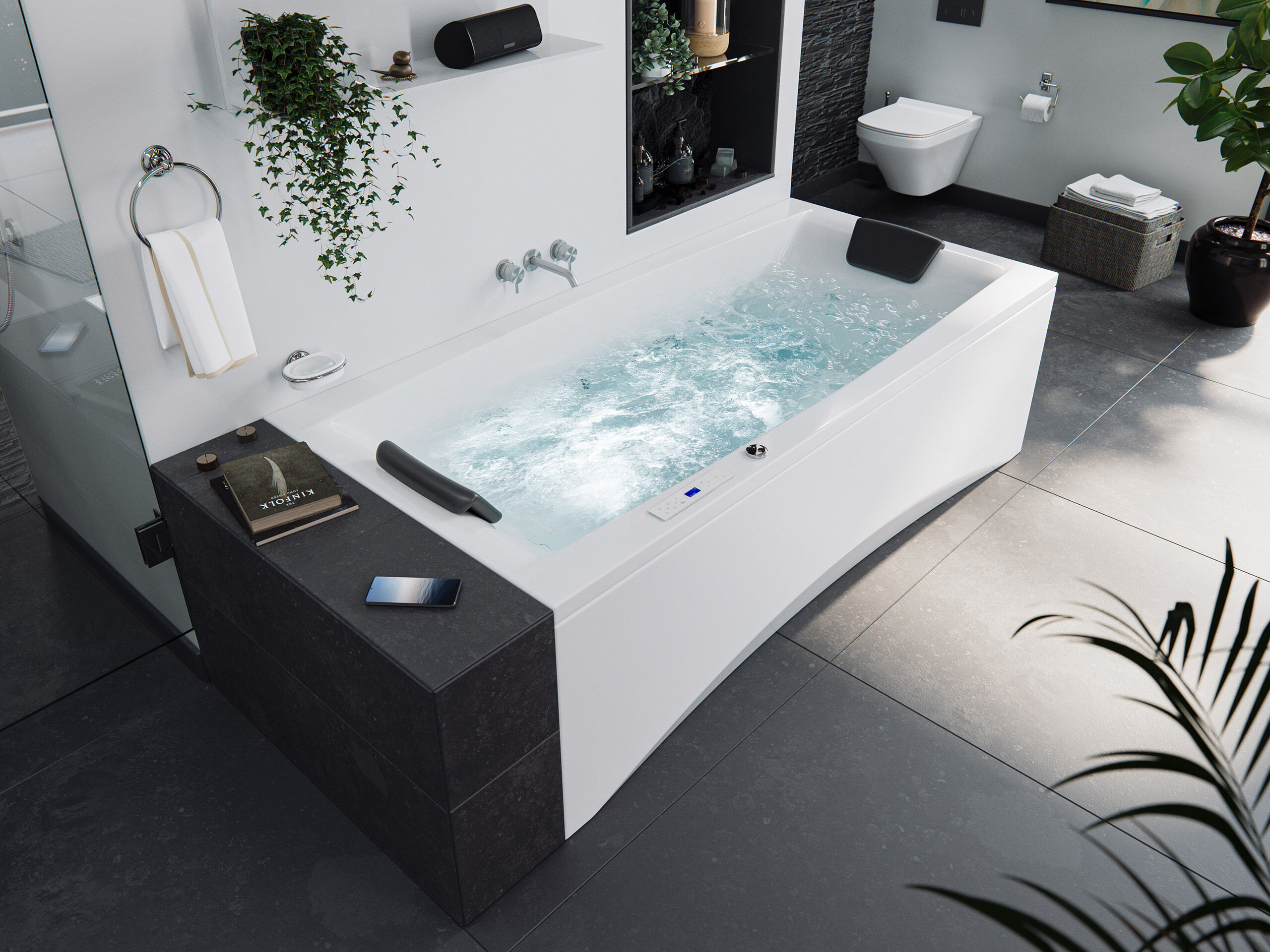 Rechteck Whirlpool Unity 190x90 Made in Germany 24 Massagedüsen mit Armatur